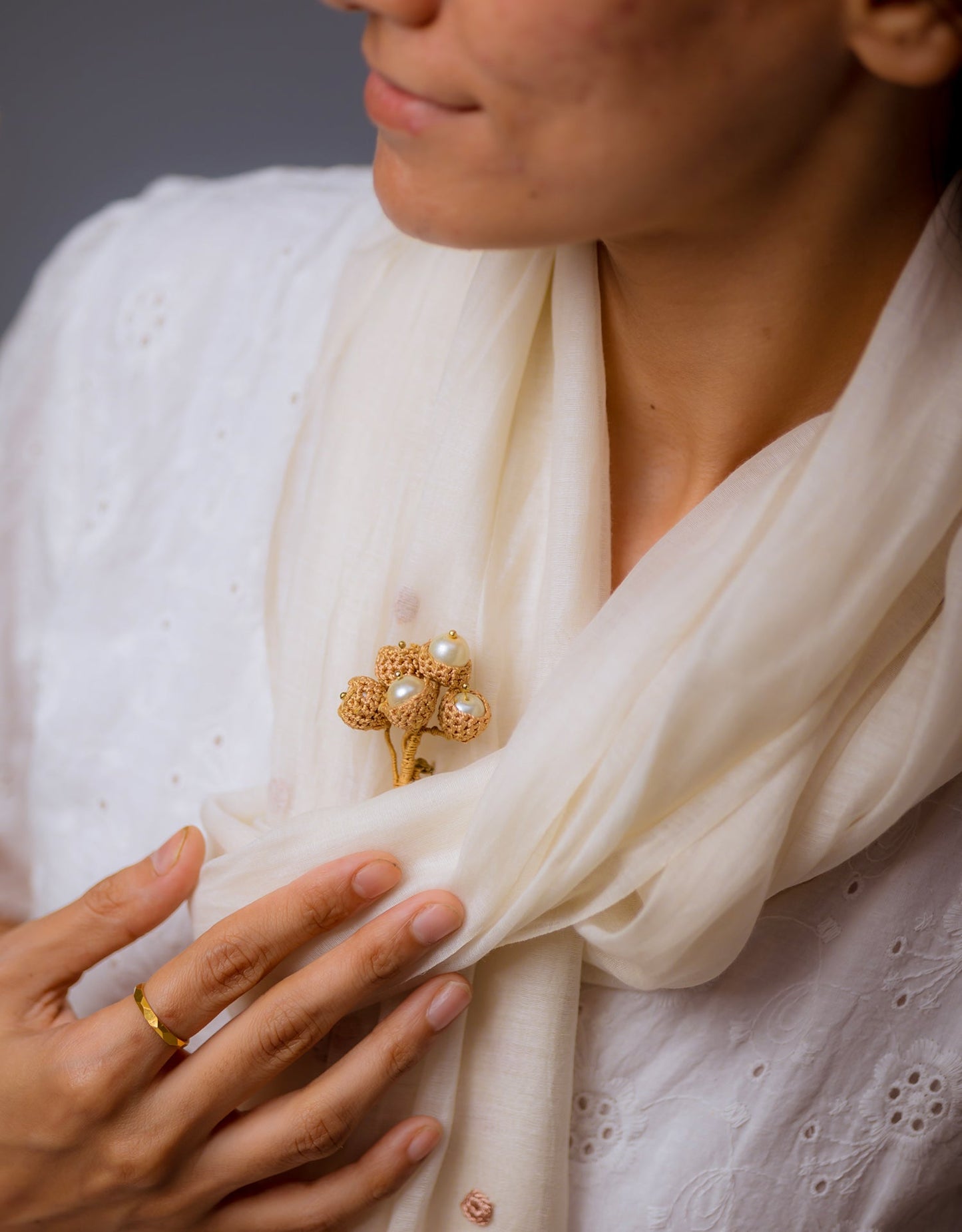 Pearl Jewel Handcrafted Brooch