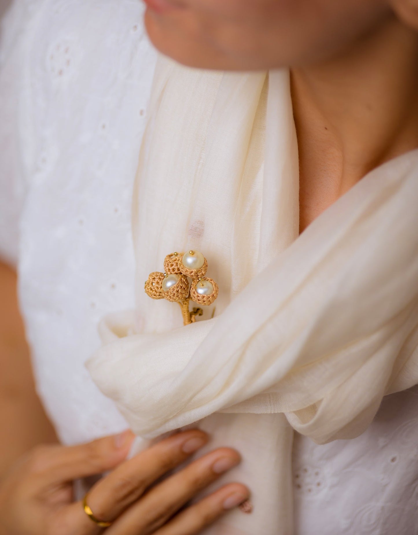 Pearl Jewel Handcrafted Brooch