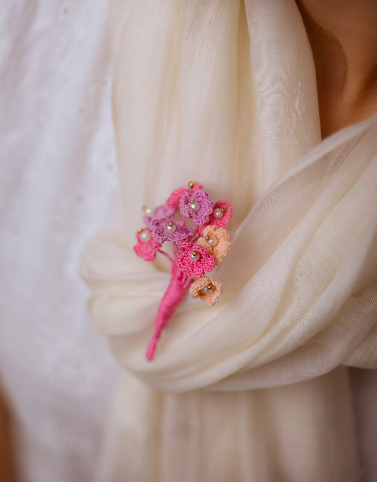 Handcrafted Pearl Jewel Brooch