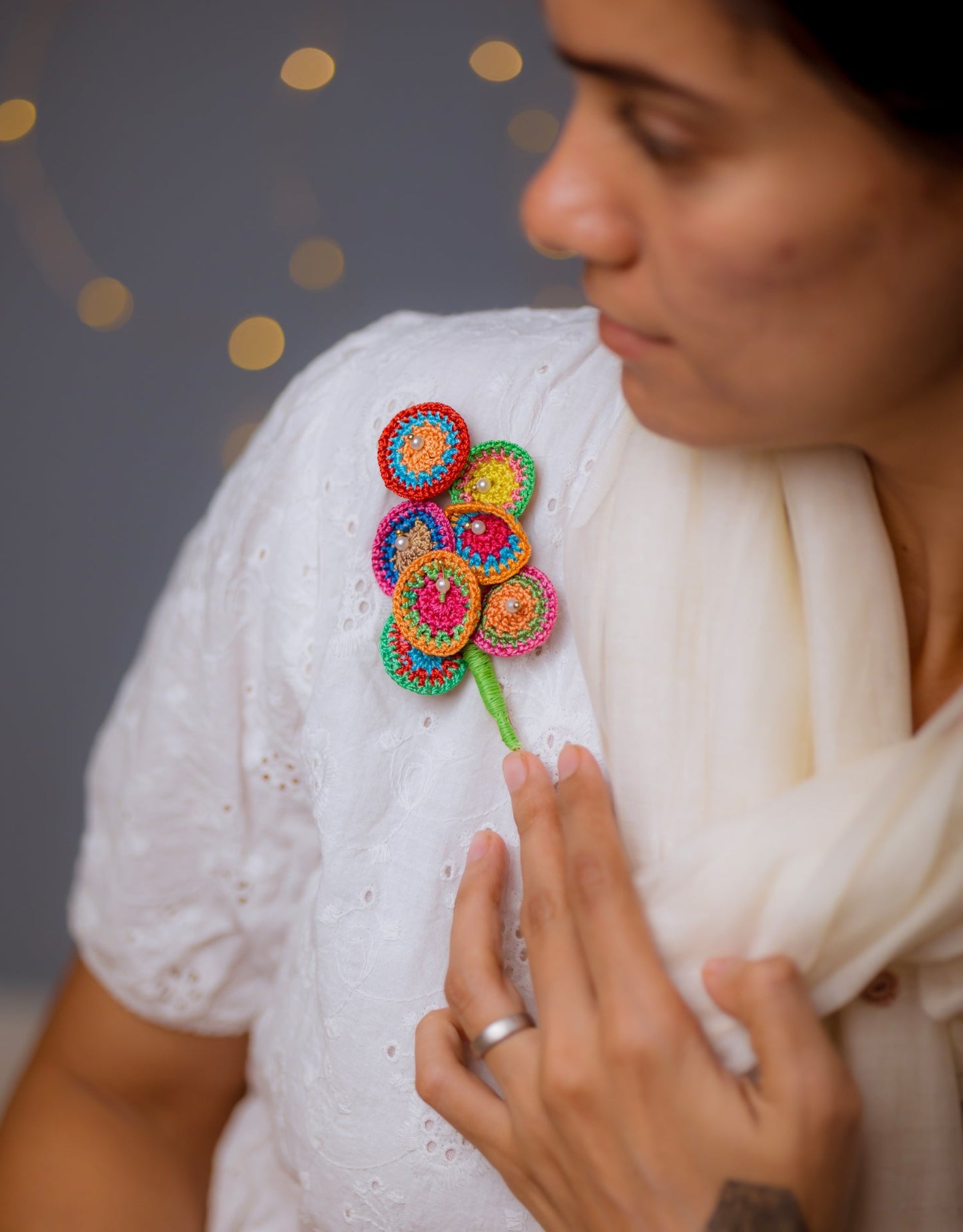 Rainbow Mandala Brooch