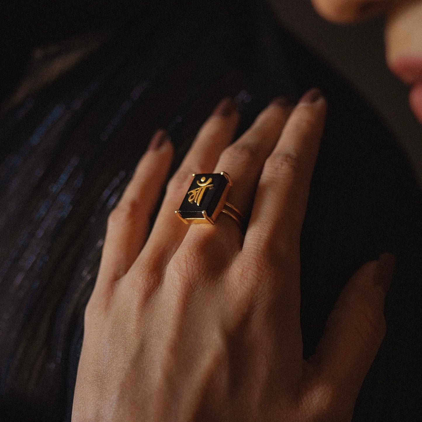 Black Onyx Maa Ring