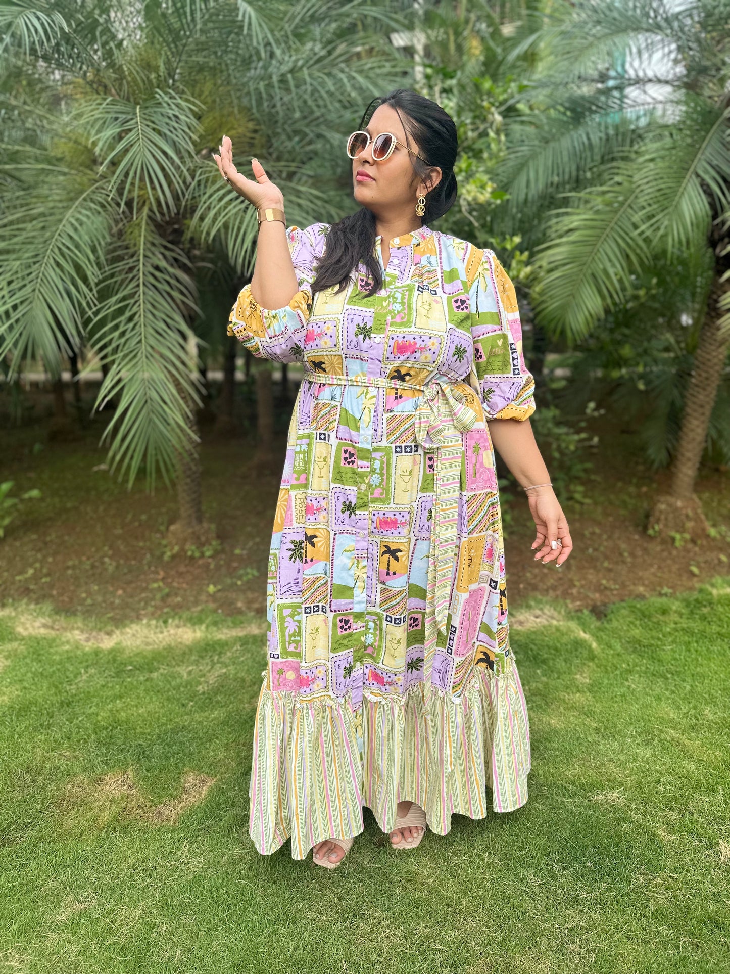 Frolic Long Dress with Belt