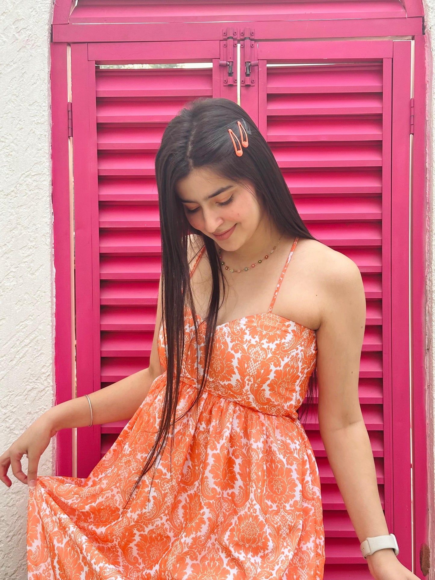 Apricot Aura Georgette Maxi Dress