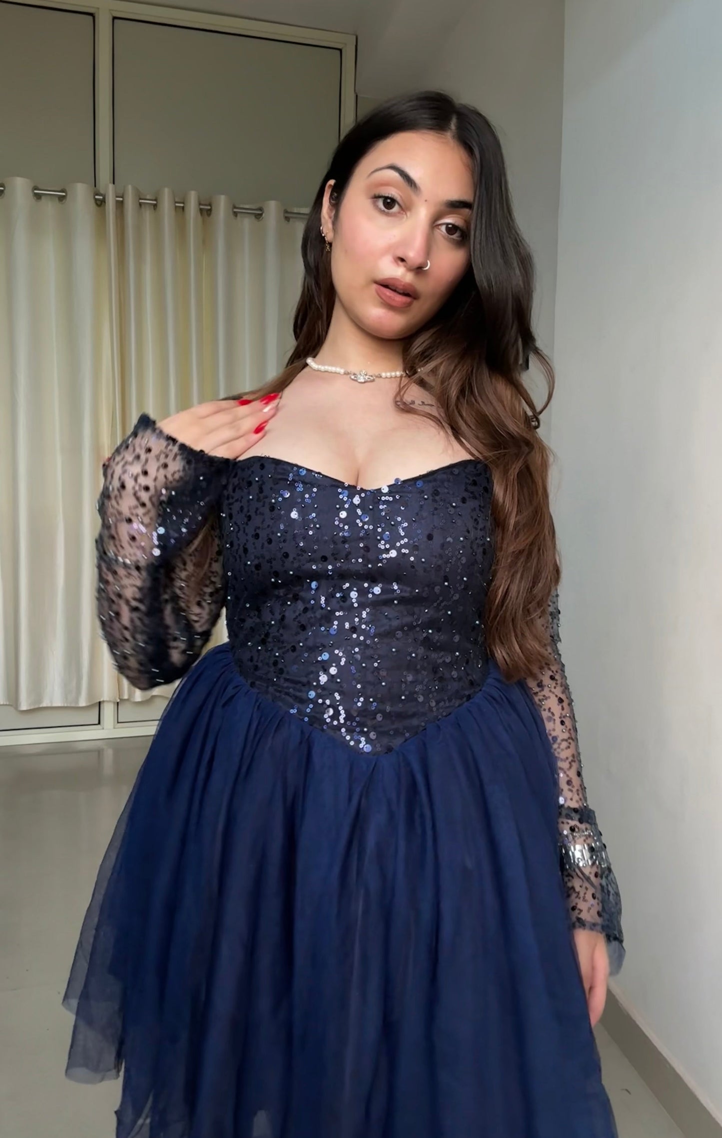 Midnight Sequin Polly Dress