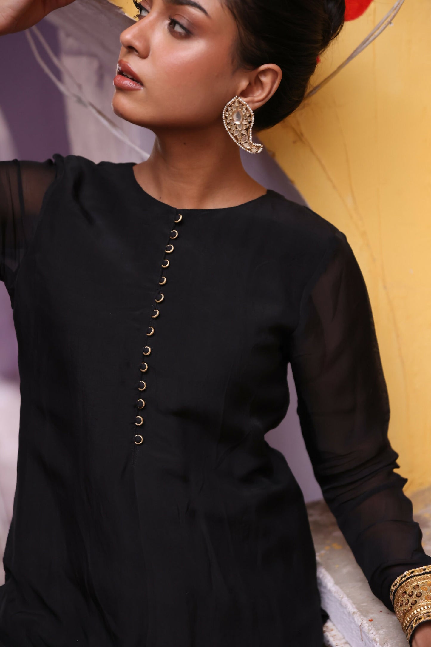 Riya Black Organza Suit Set