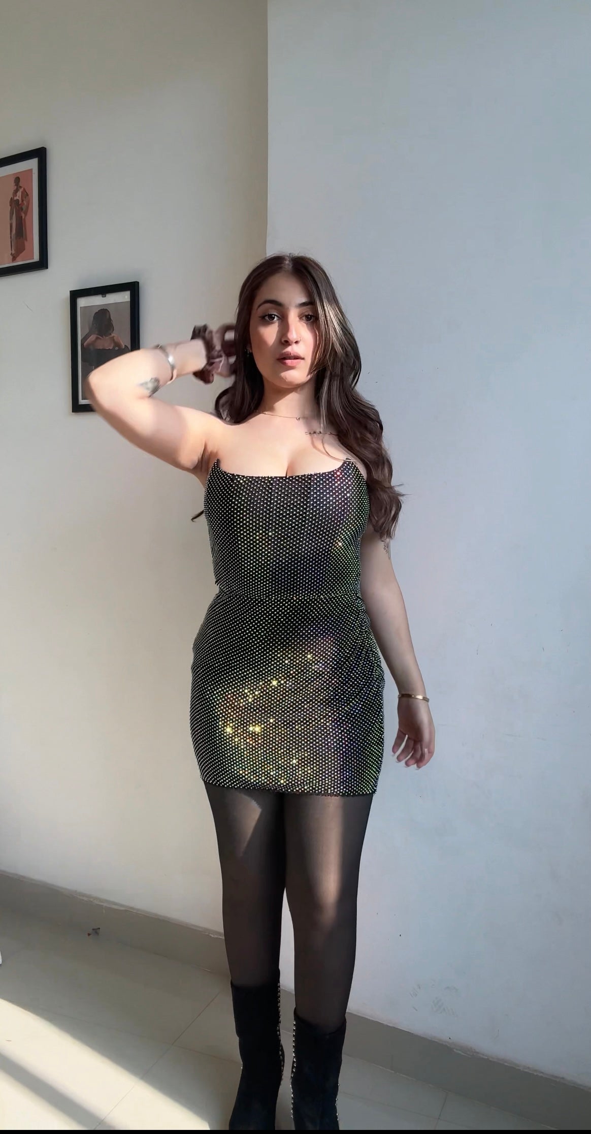 Rhinestone Mini Dress