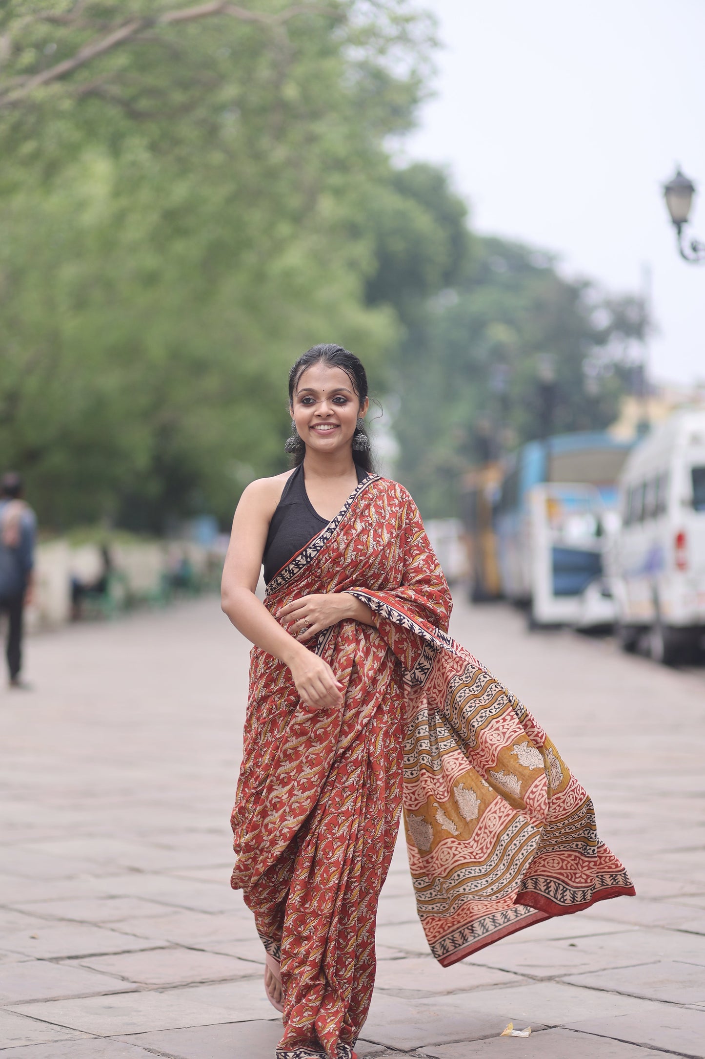 Gaurbandh Bagru Mul Cotton Saree