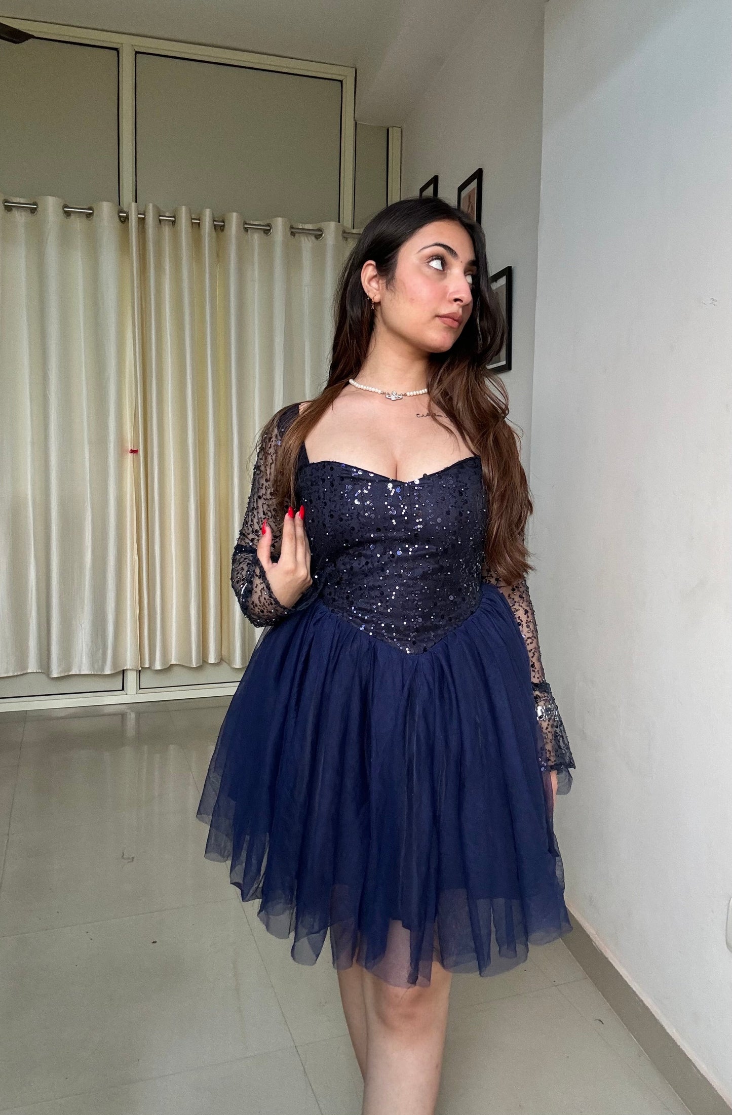 Midnight Sequin Polly Dress