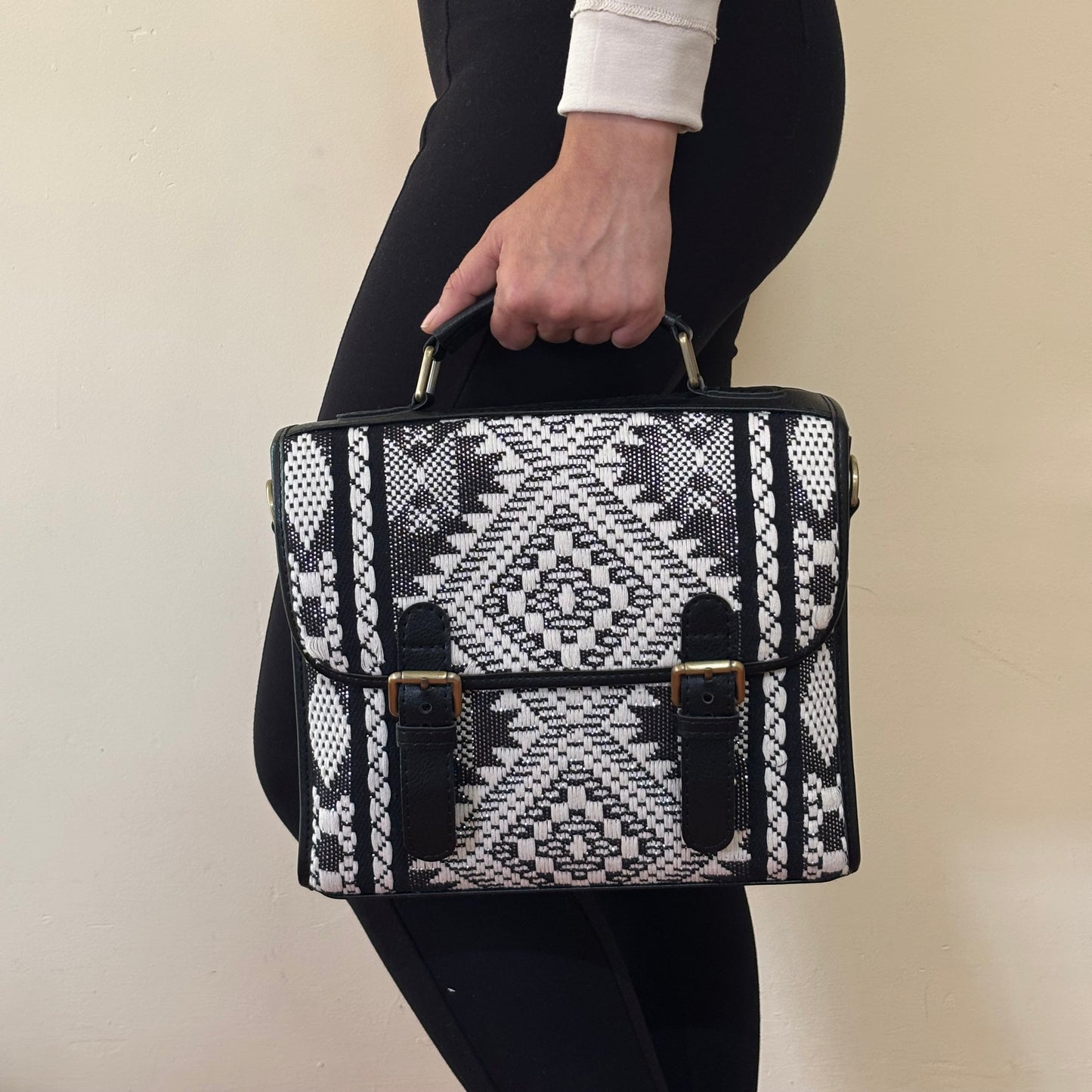 Monochrome Mesa Handcrafted Saddle Bag