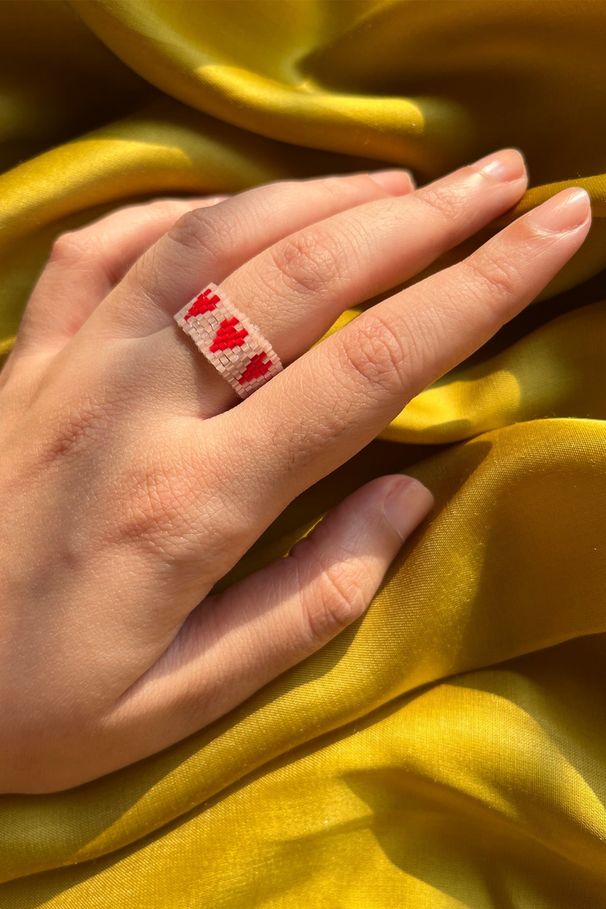 Poppy Beaded Ring