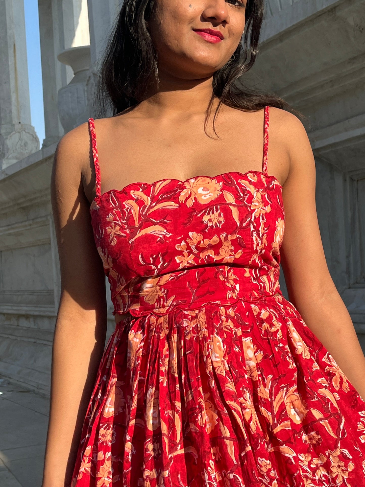 Serena Red Midi Dress