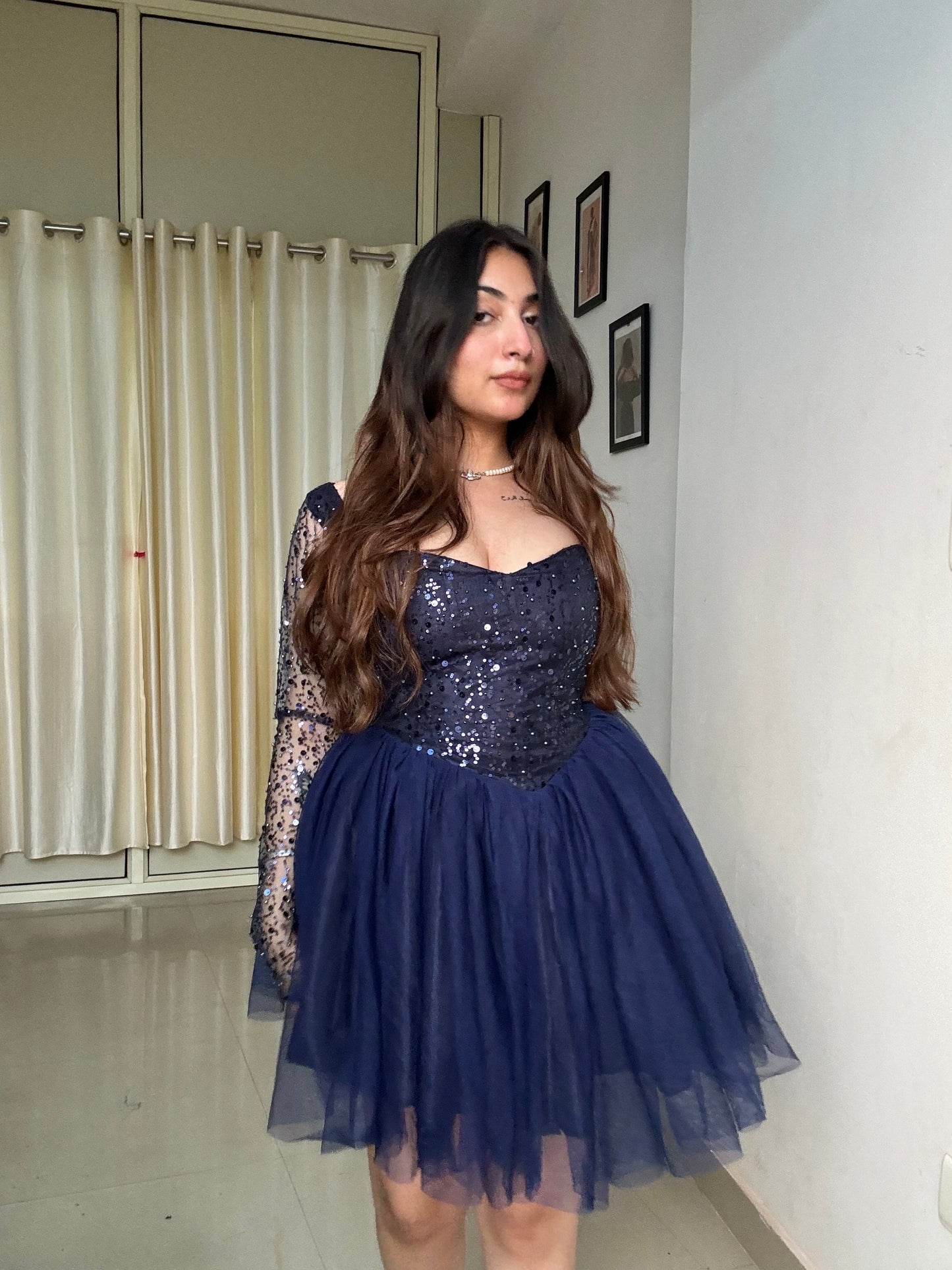 Midnight Sequin Polly Dress