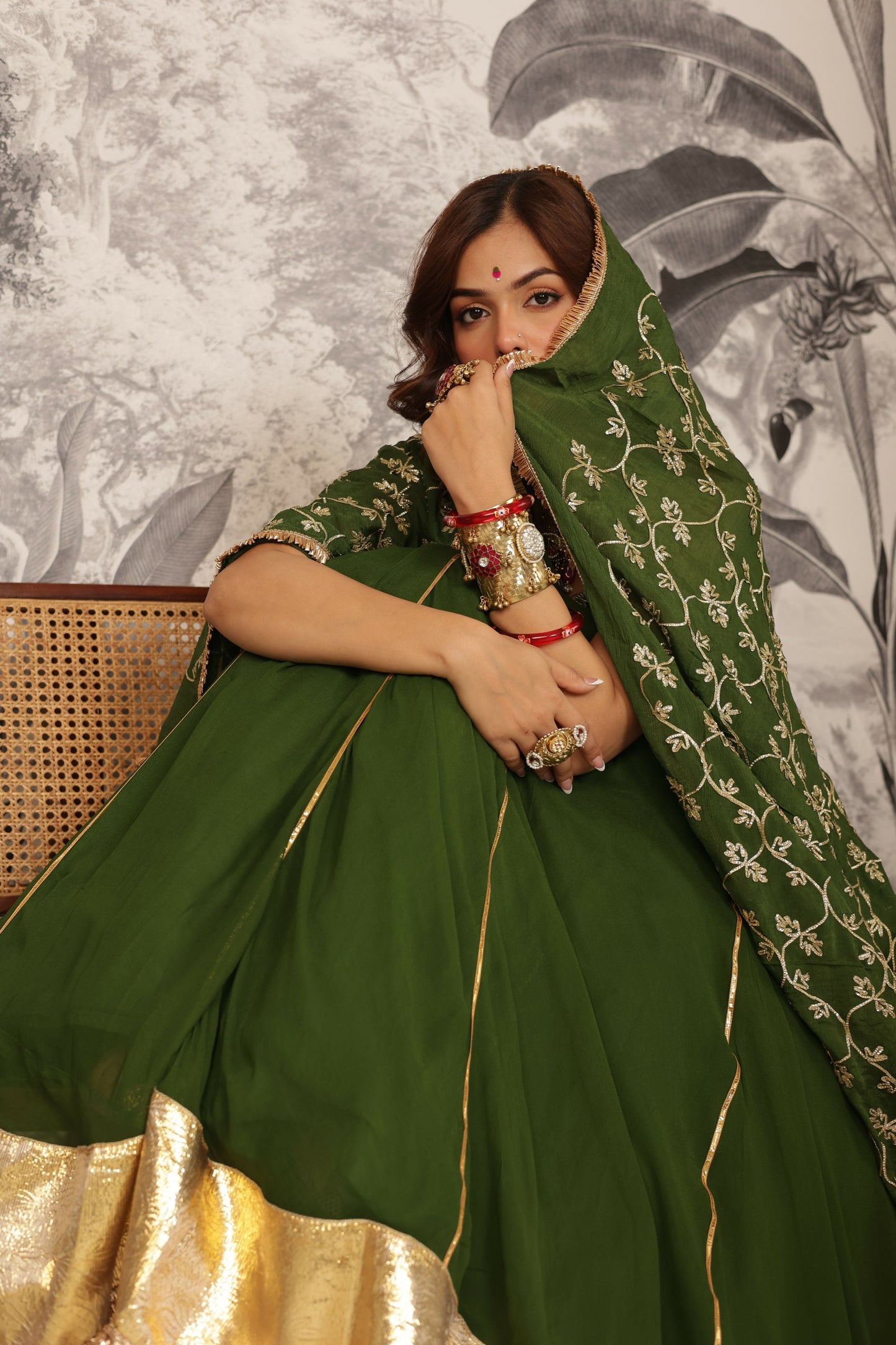 Purvai Gota Work Georgette Lehenga