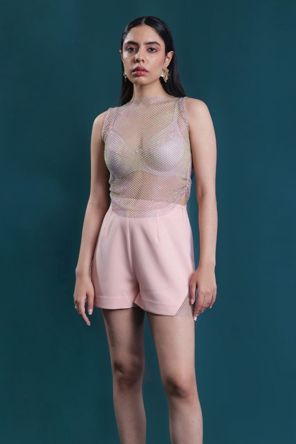 Rhinestone Cut Shorts