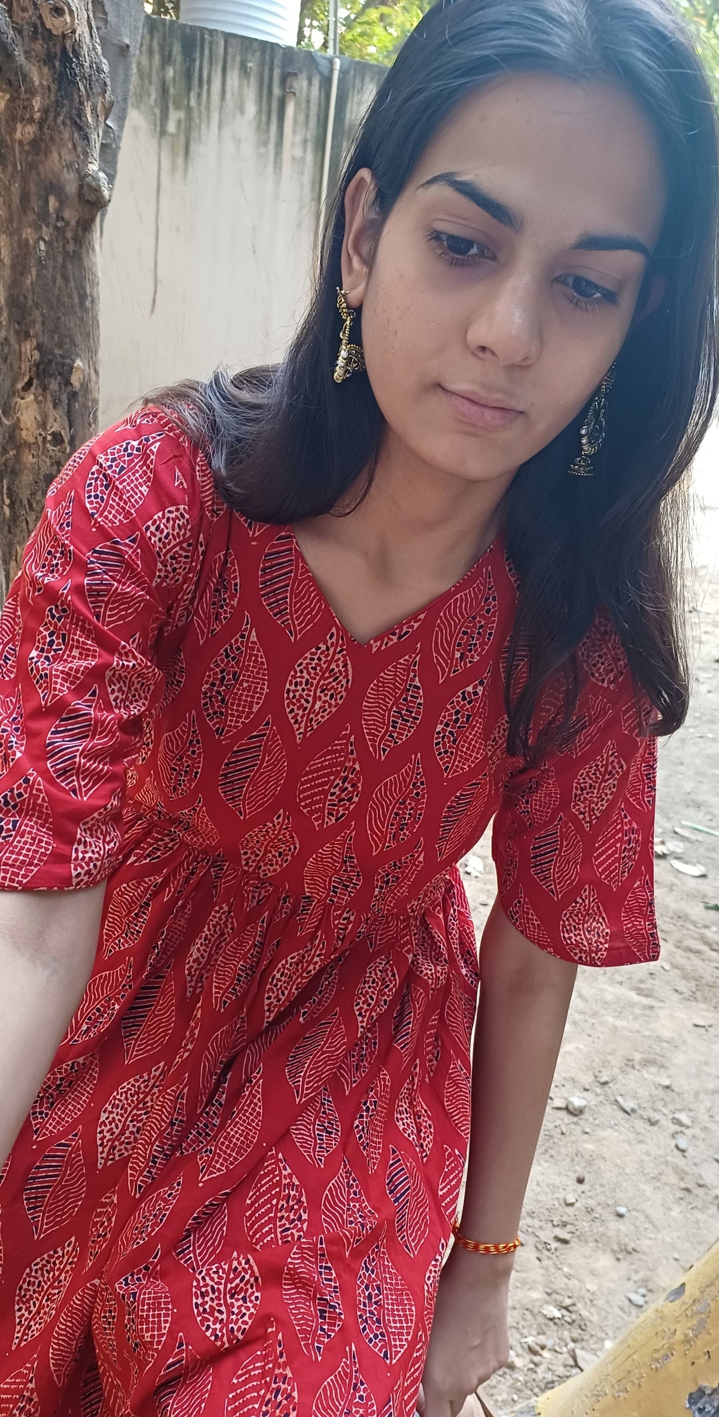 Ajrakh Flare A-Line Long Kurta