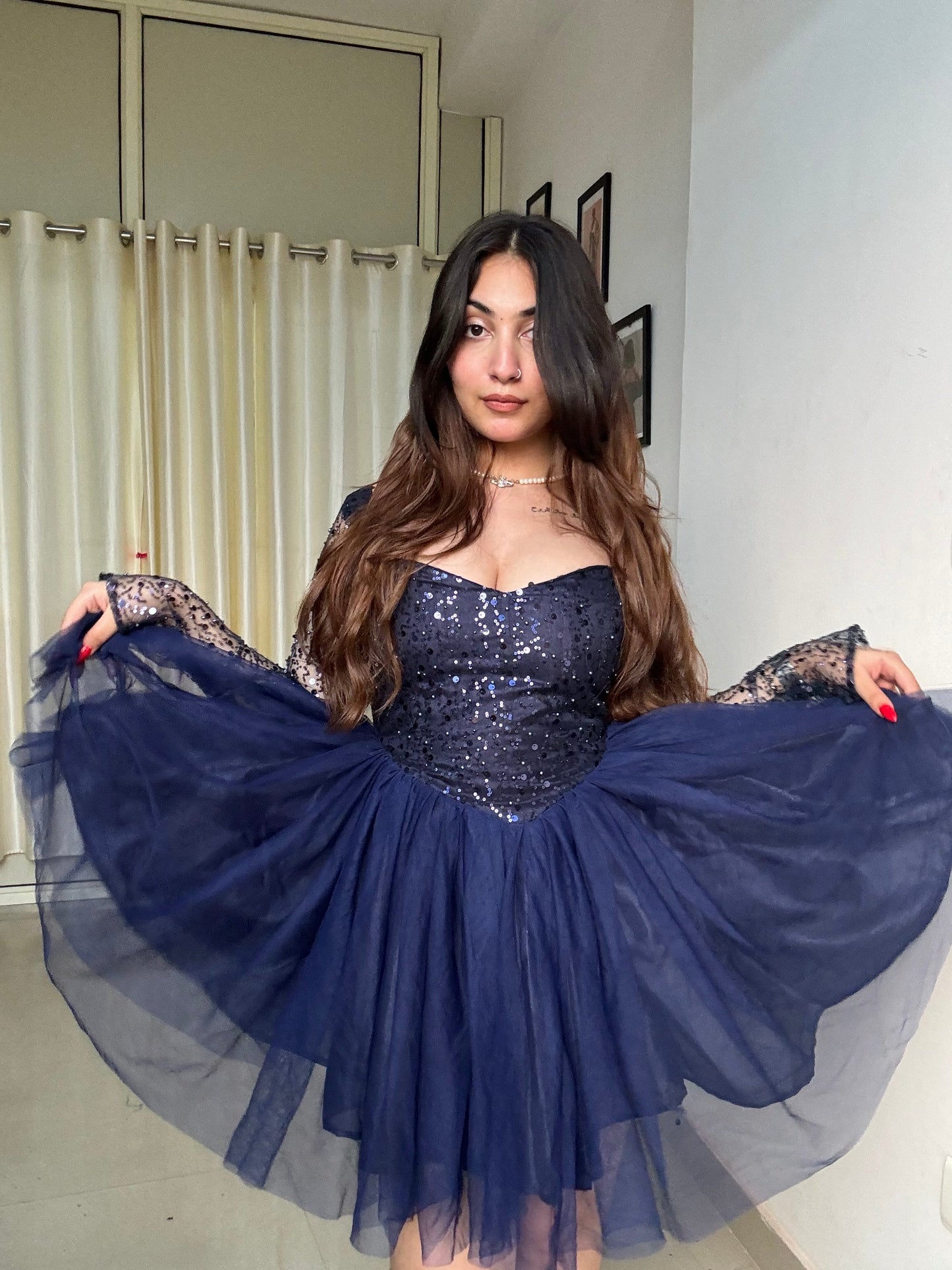 Midnight Sequin Polly Dress