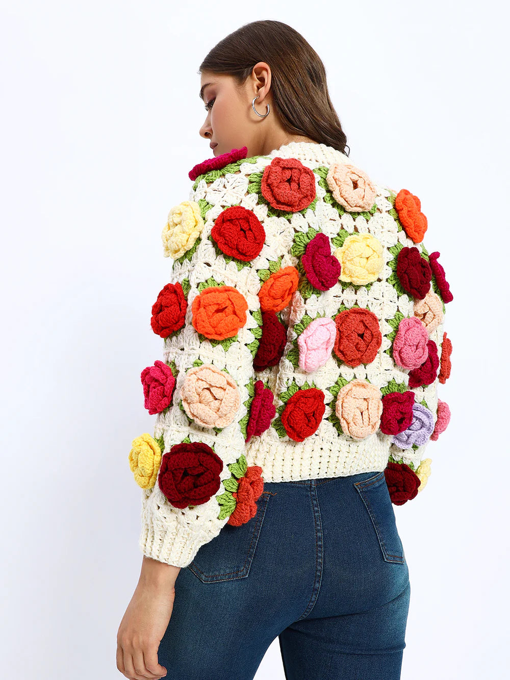 Multicoloured Rose Garden Sweater