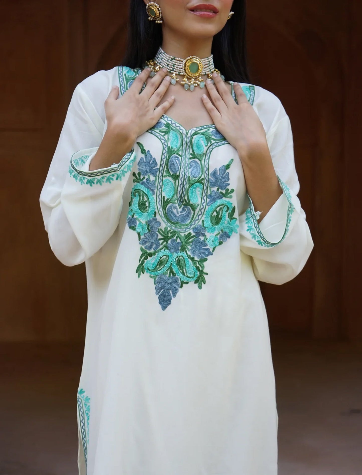 Eira Cotton Kashmiri Phiran Kurta and Palazzo Set