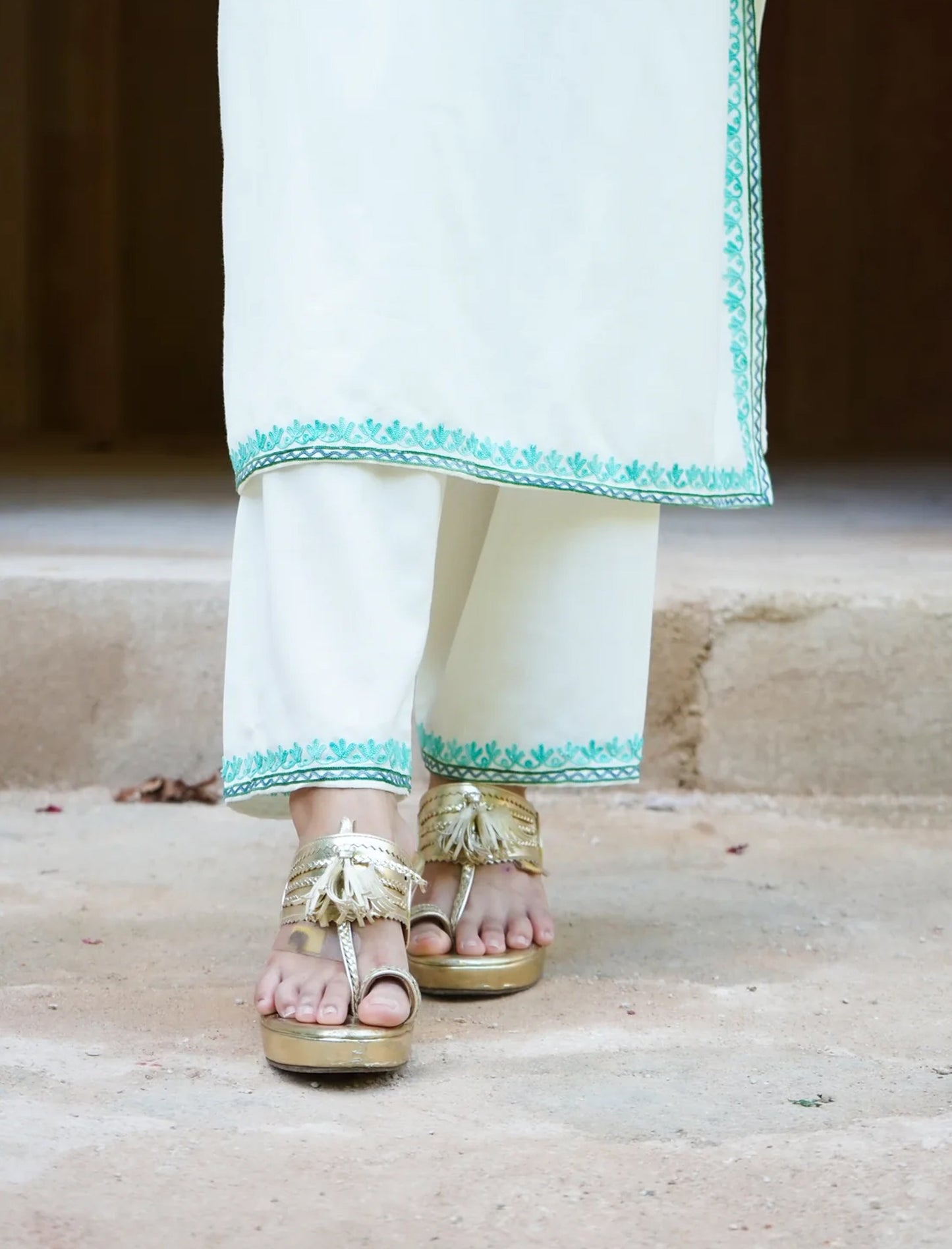 Eira Cotton Kashmiri Phiran Kurta and Palazzo Set