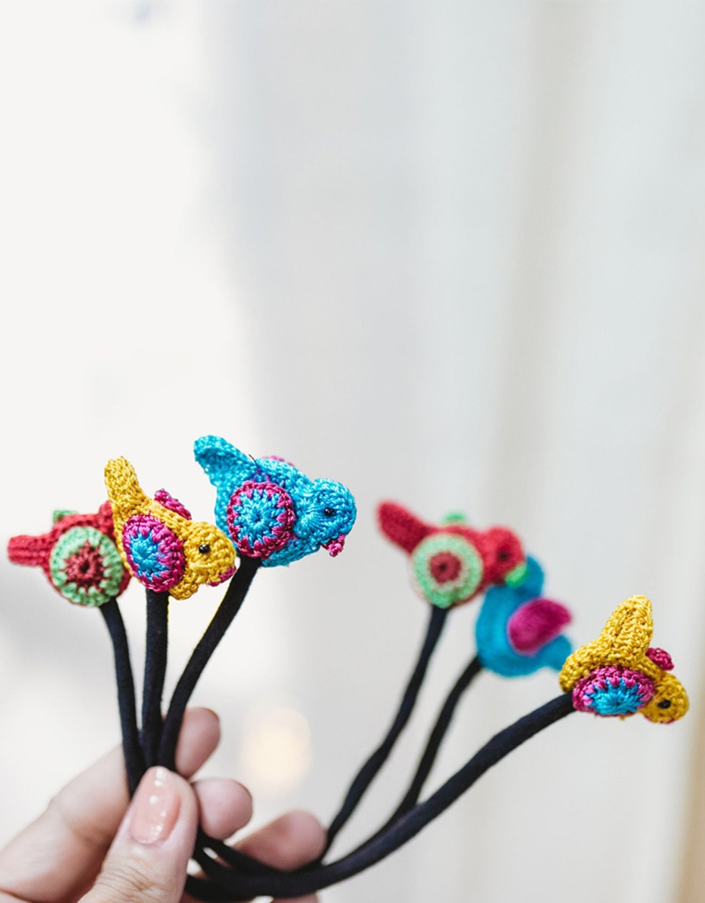 Set of 3 Handcrafted Cable Organizer - Bird