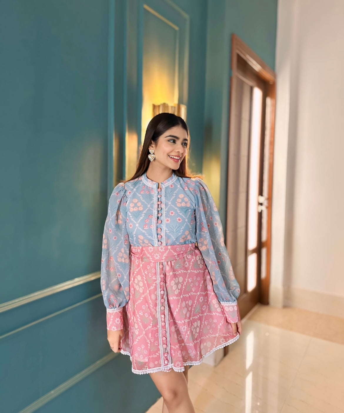 Blushing Blossom Georgette Dress