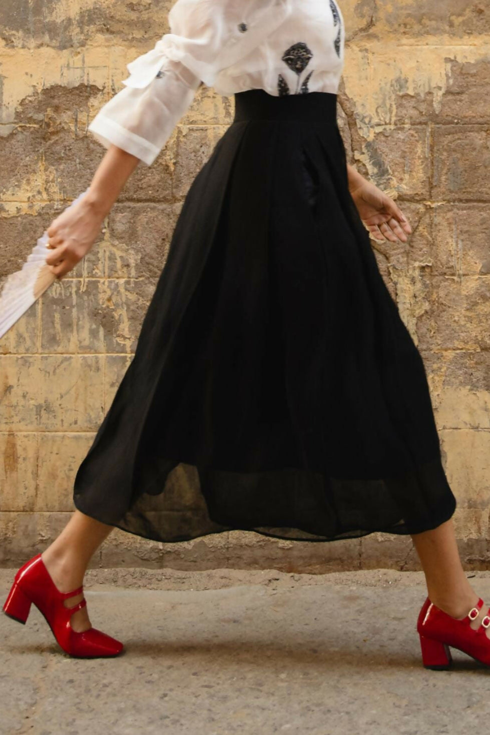 Fiona Black Organza Skirt