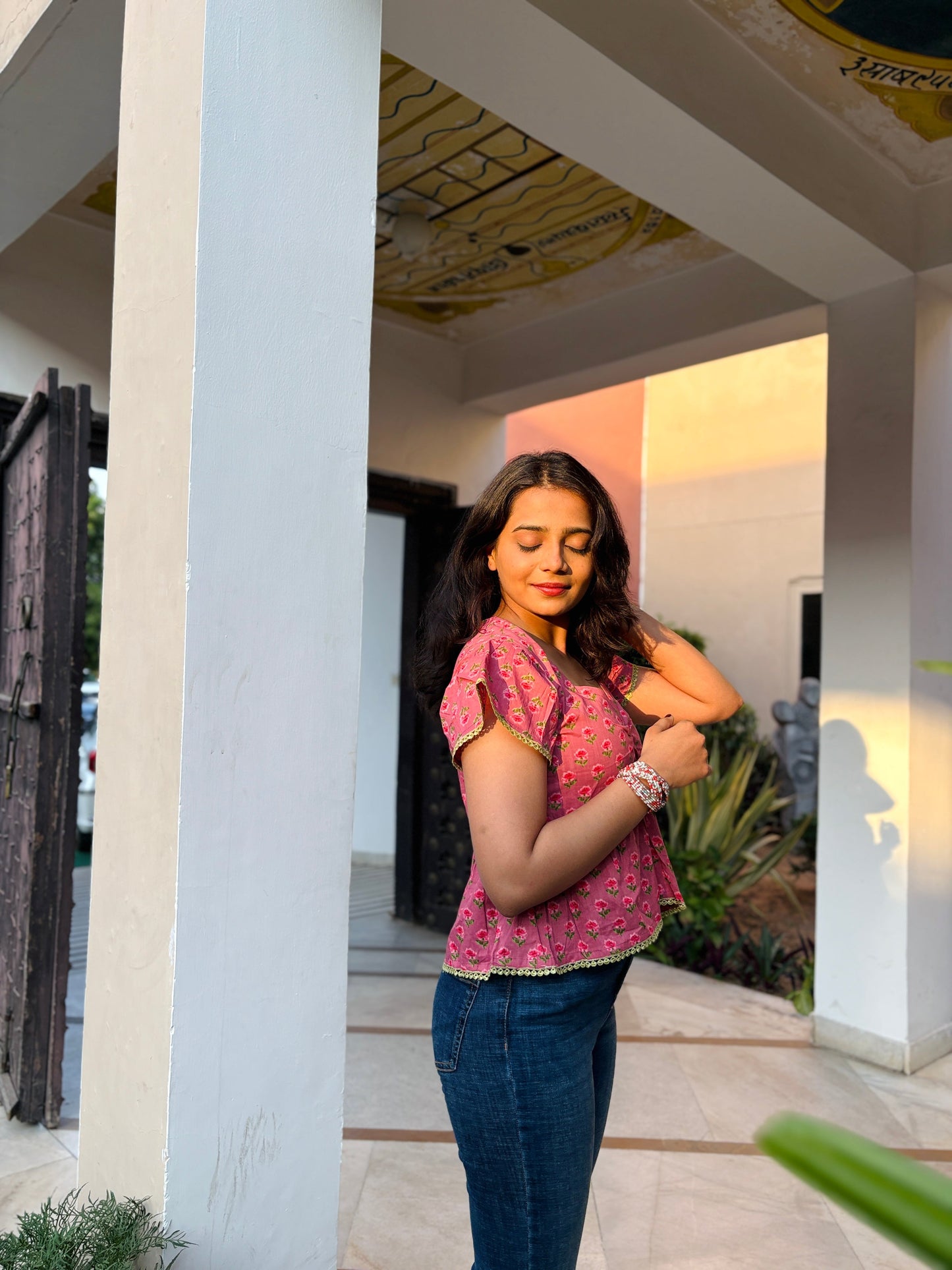 Ziva Rosewood Pink Blossom Top