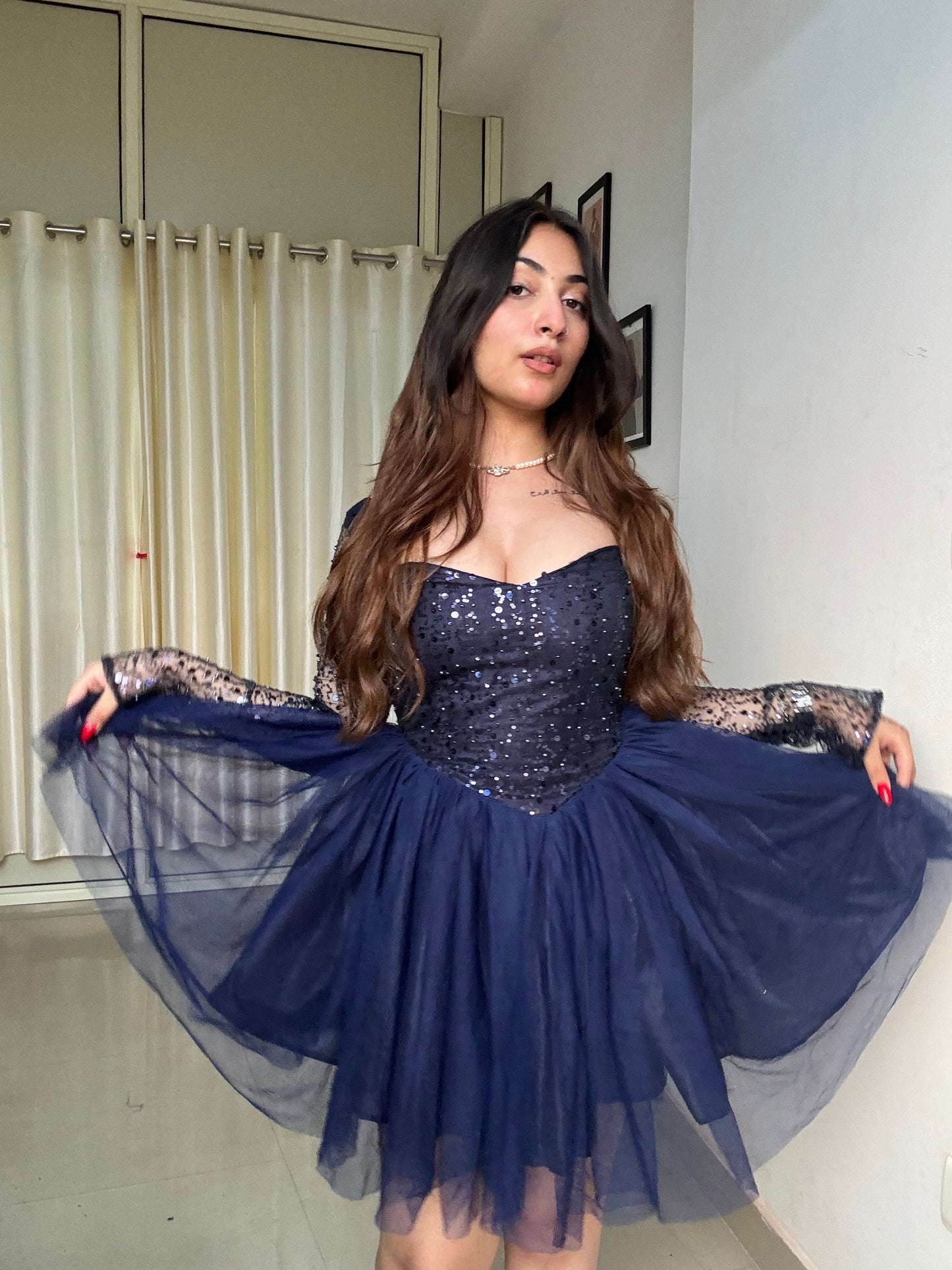 Midnight Sequin Polly Dress