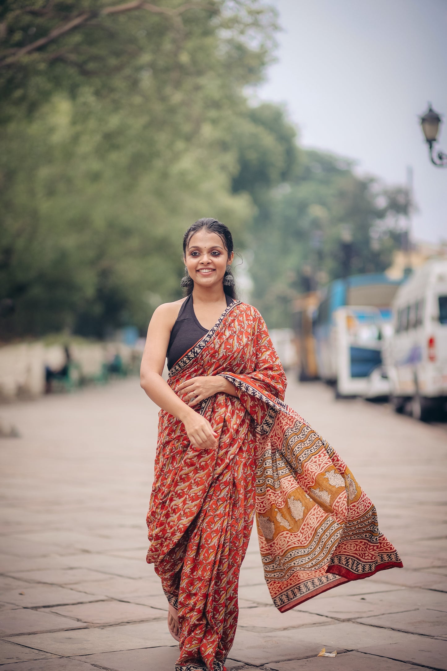 Gaurbandh Bagru Mul Cotton Saree