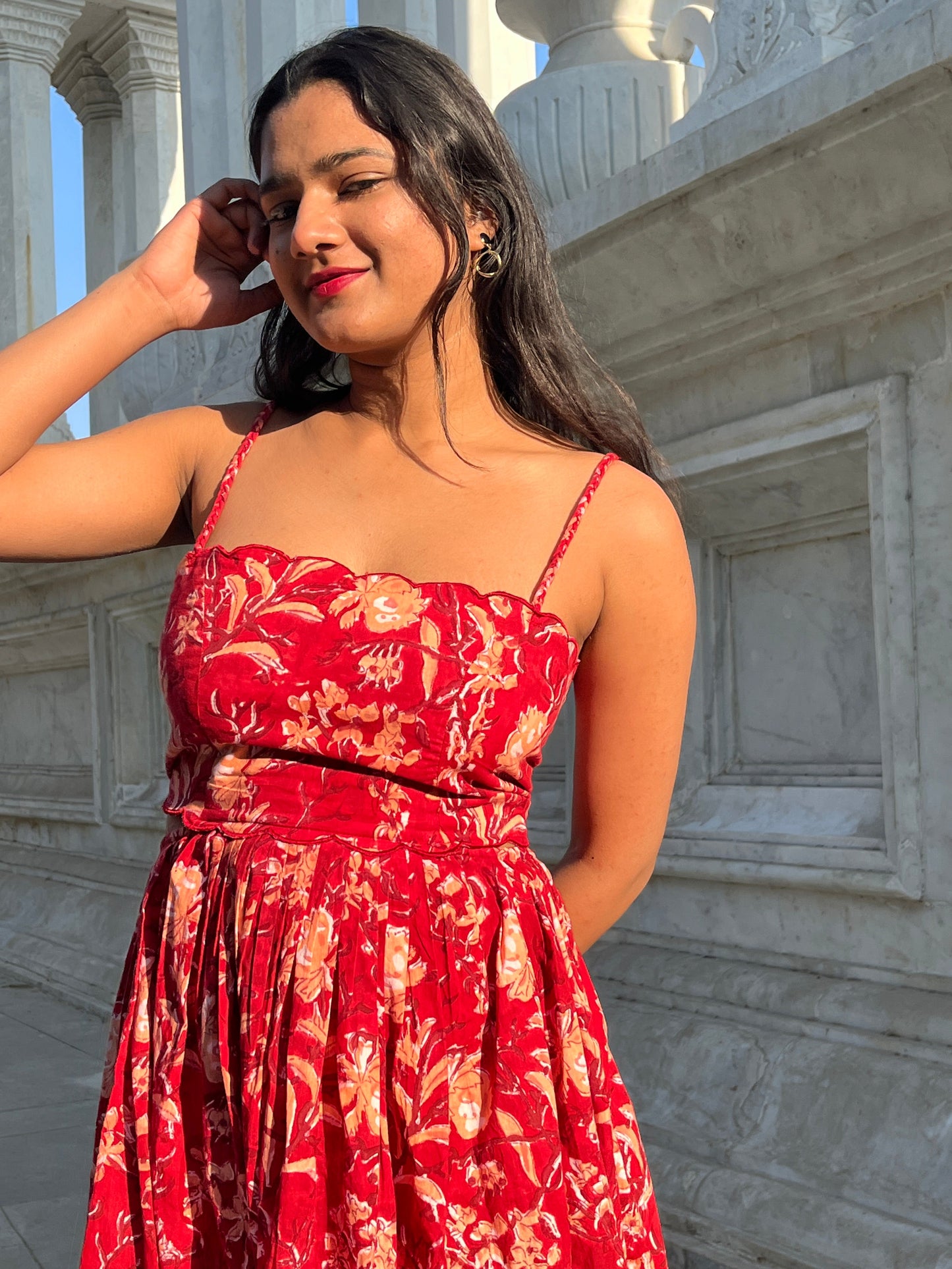 Serena Red Midi Dress