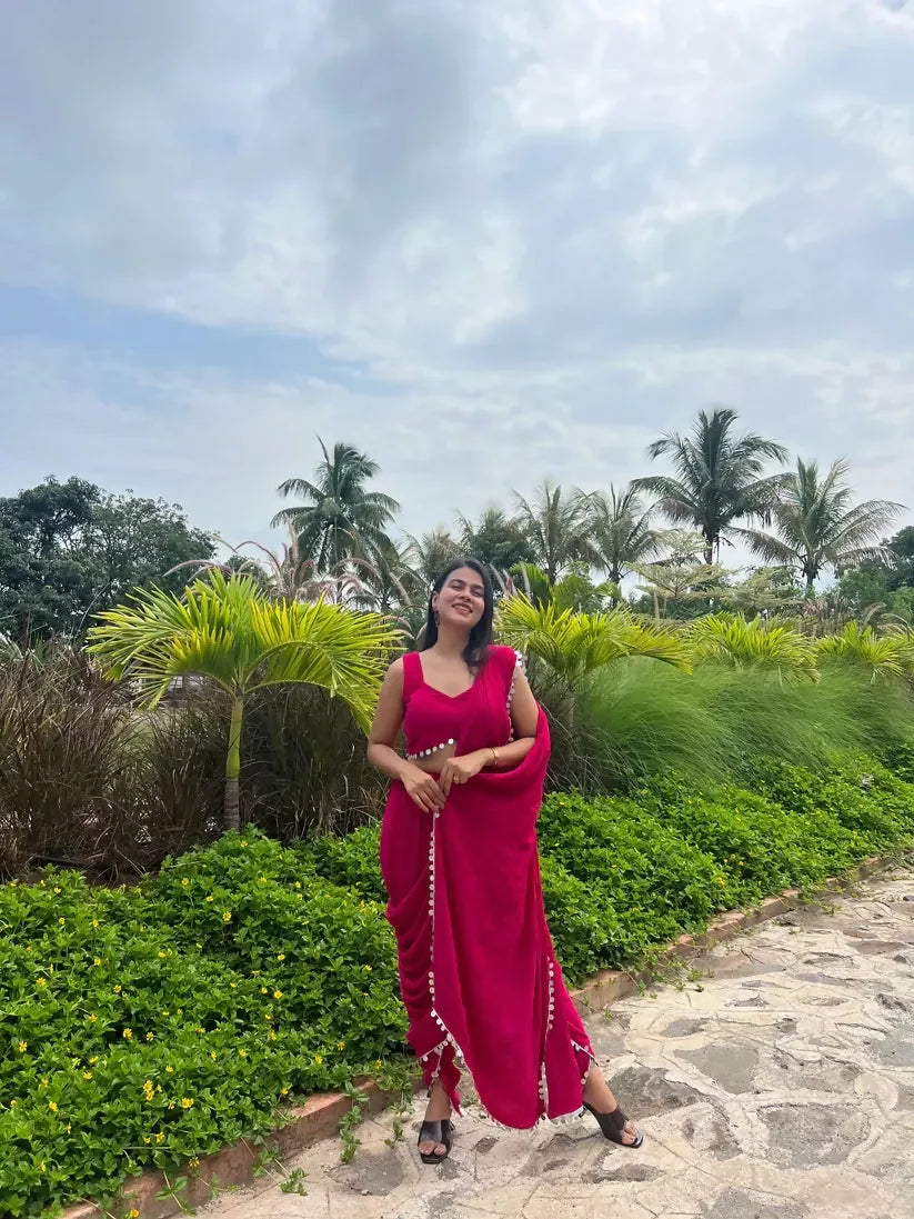 Dhoti Saree Pink