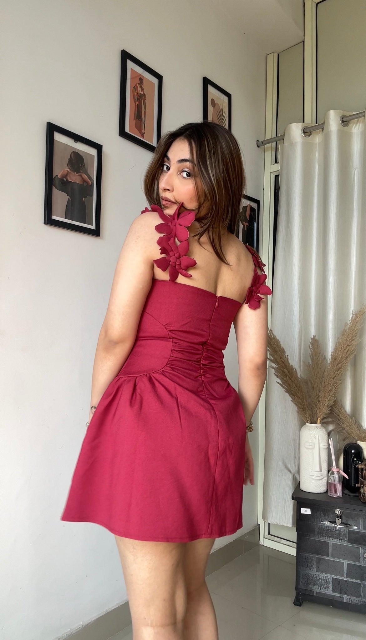 3D Rose Flare Dress
