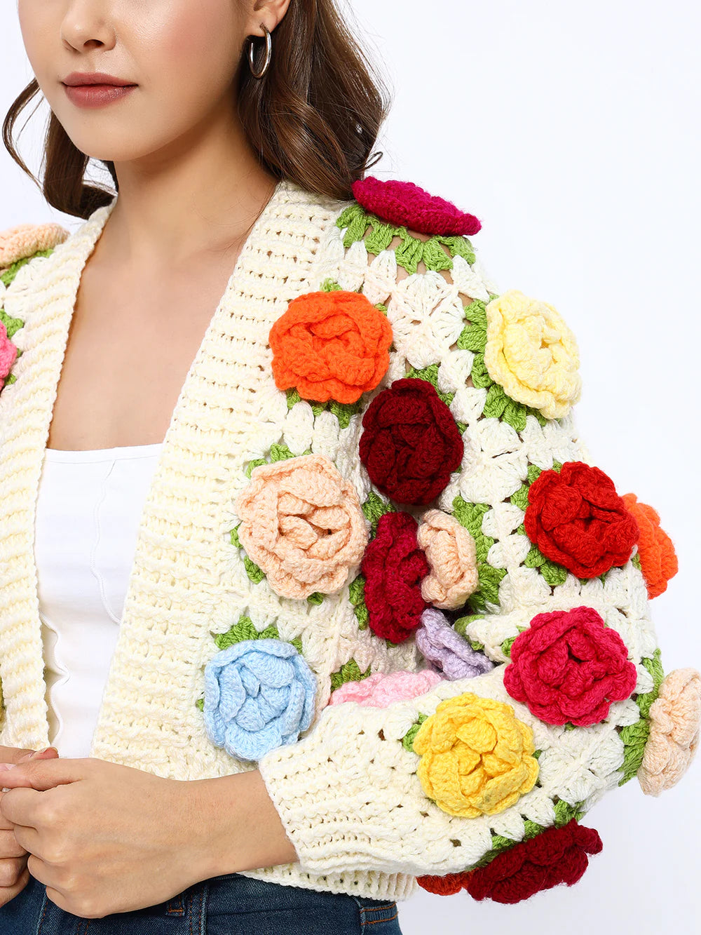 Multicoloured Rose Garden Sweater