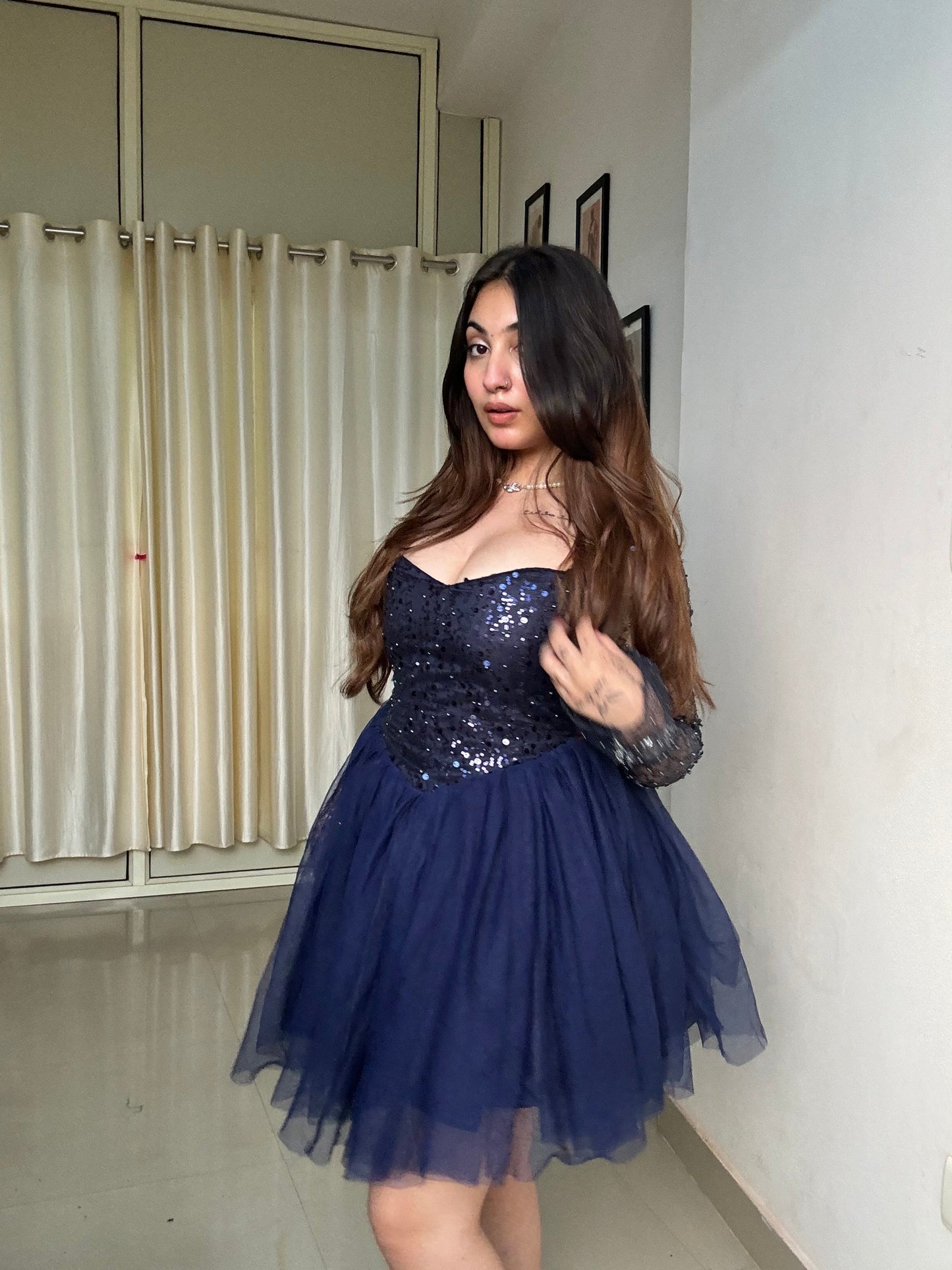 Midnight Sequin Polly Dress