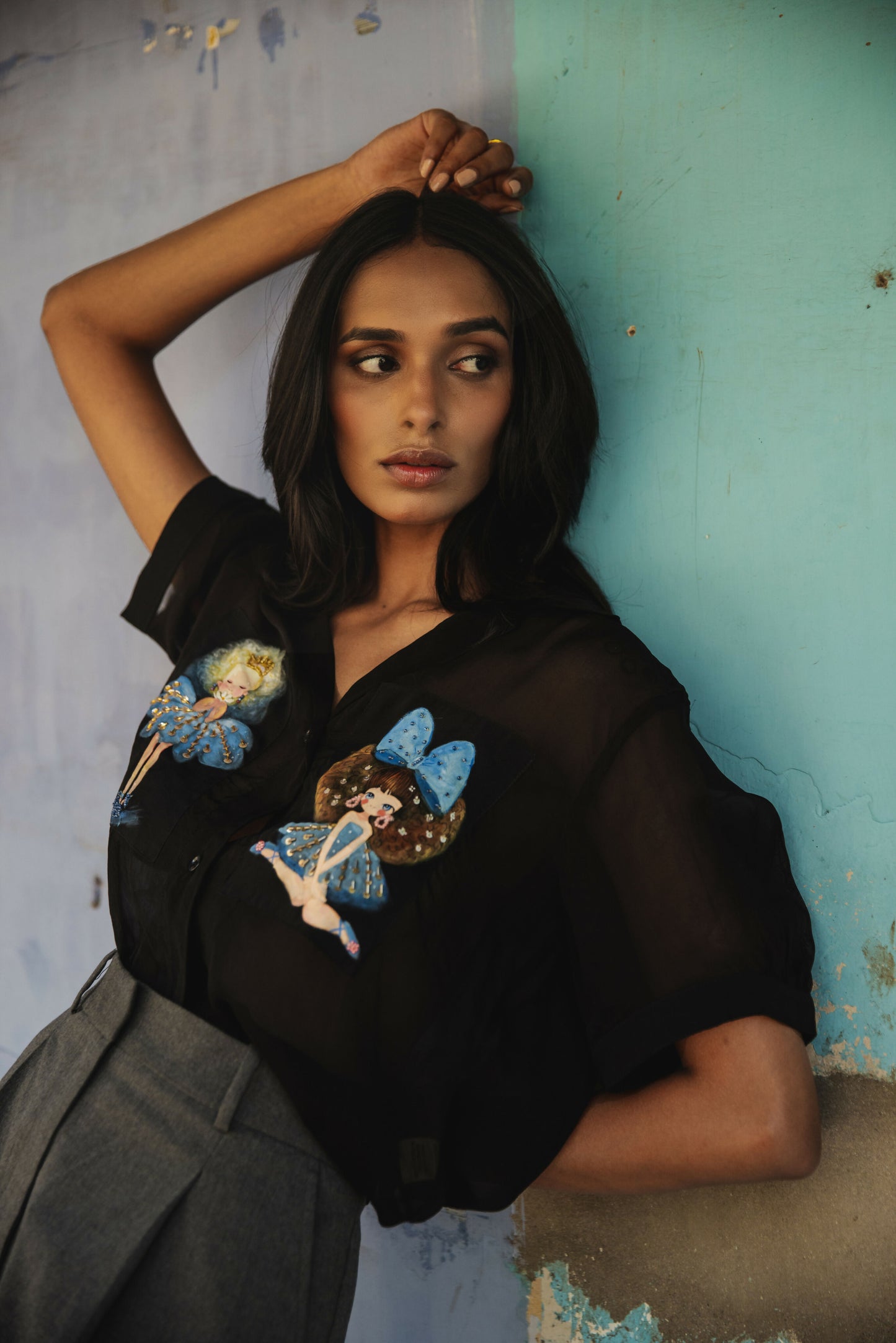 Fiona Organza Handpainted Fairy Shirt