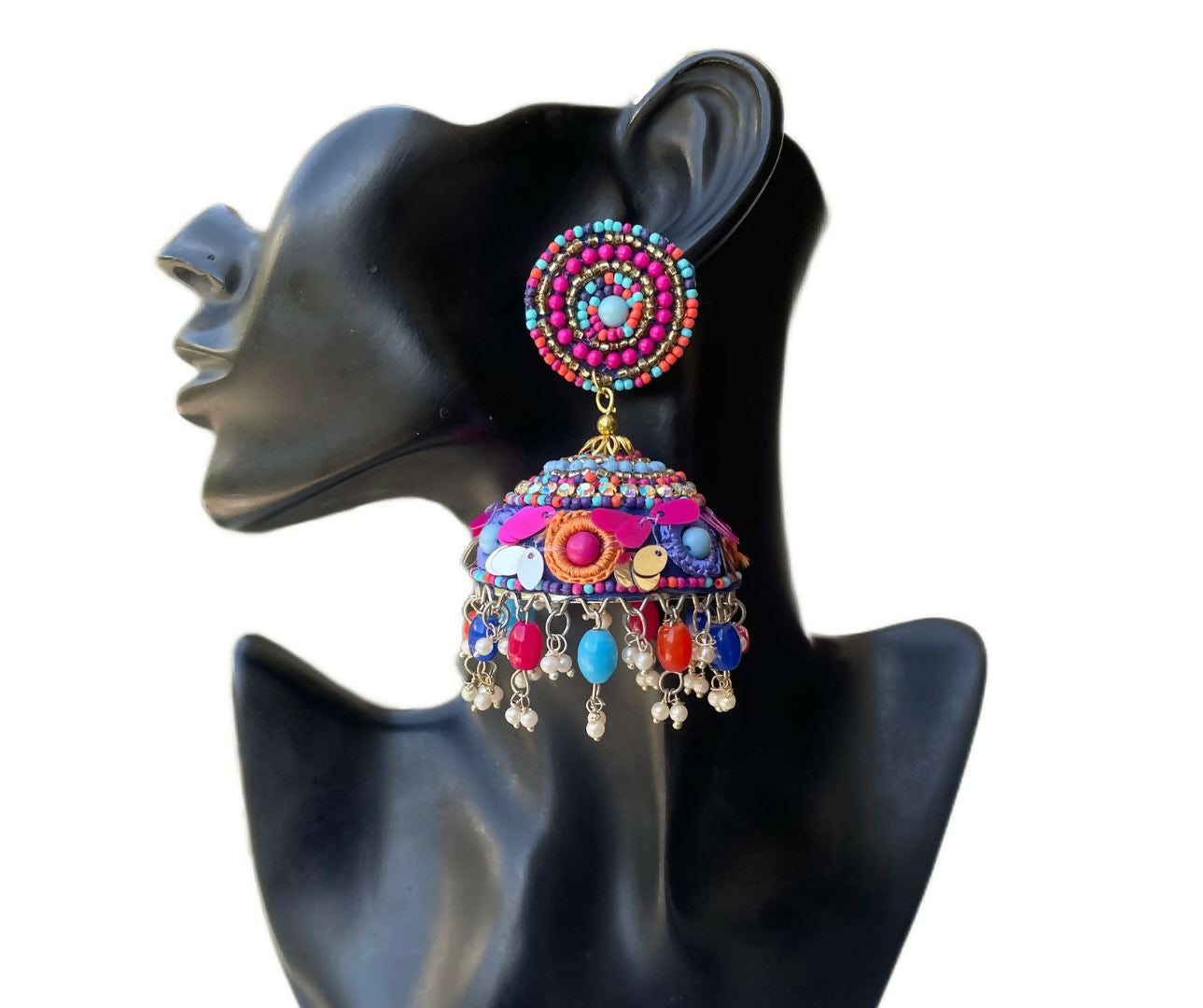 Shaila Multicolor Beaded Jhumkas