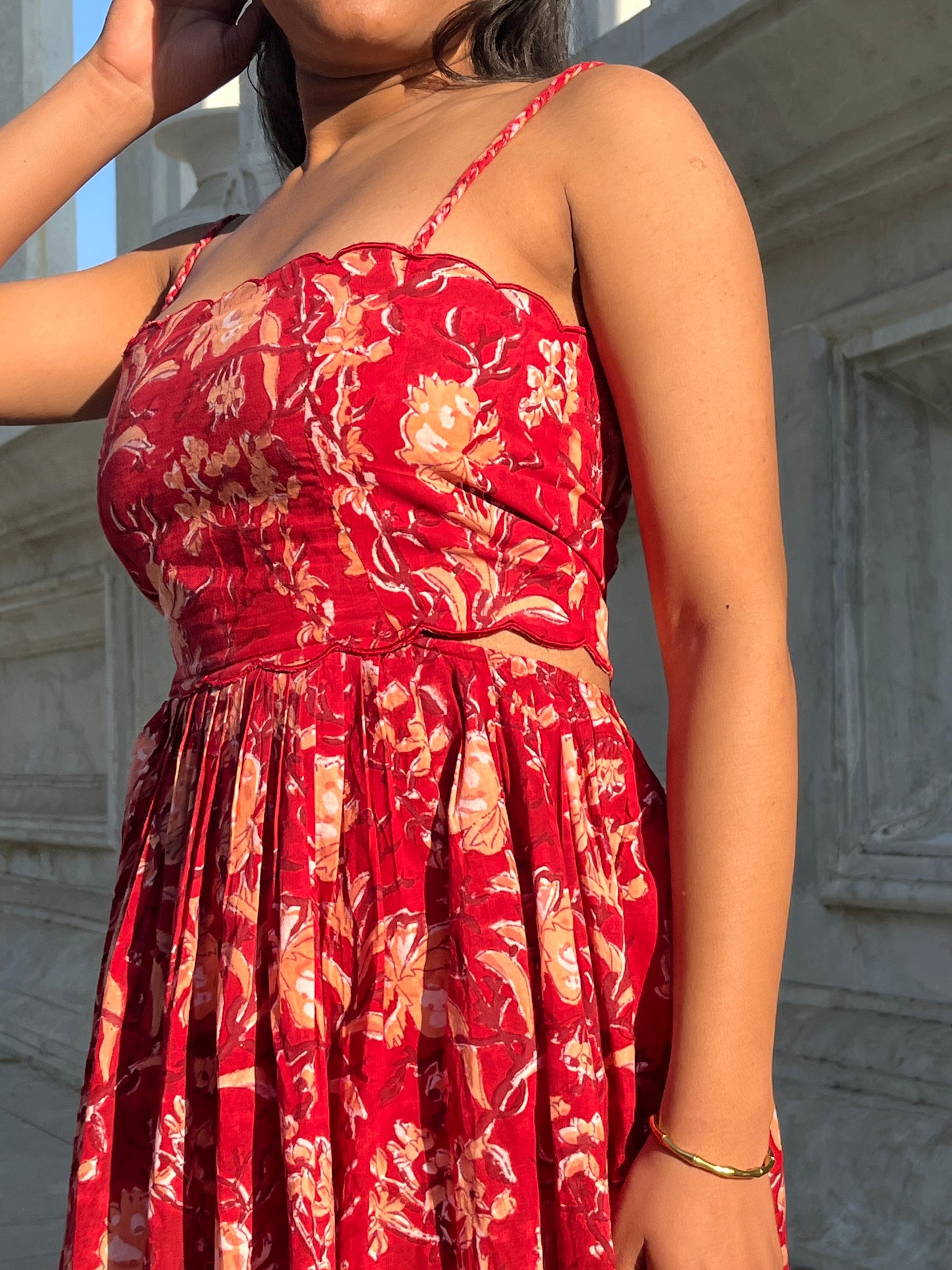 Serena Red Midi Dress