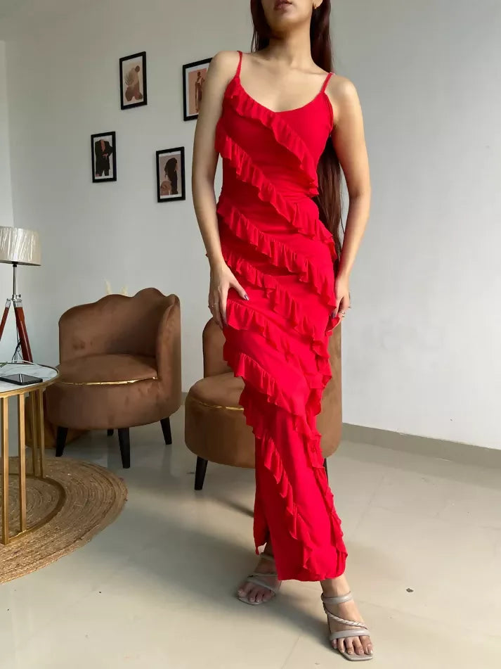 Ruffle Lycra Dress