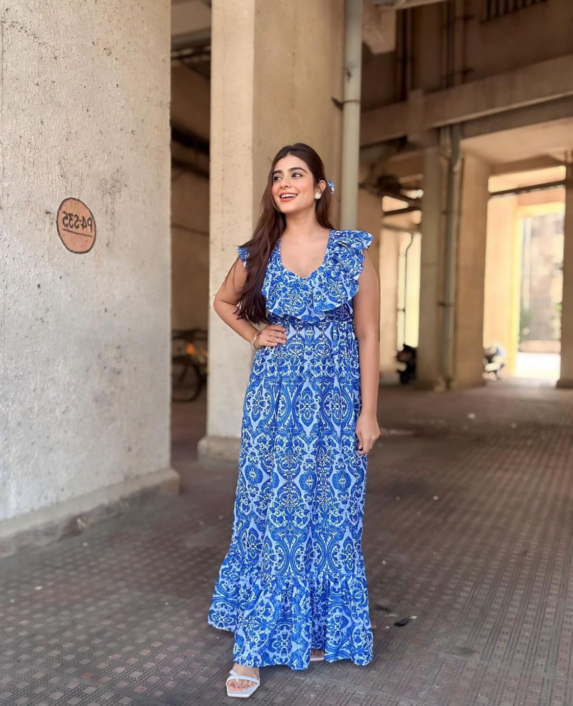 Blue Moroccan Maxi Dress
