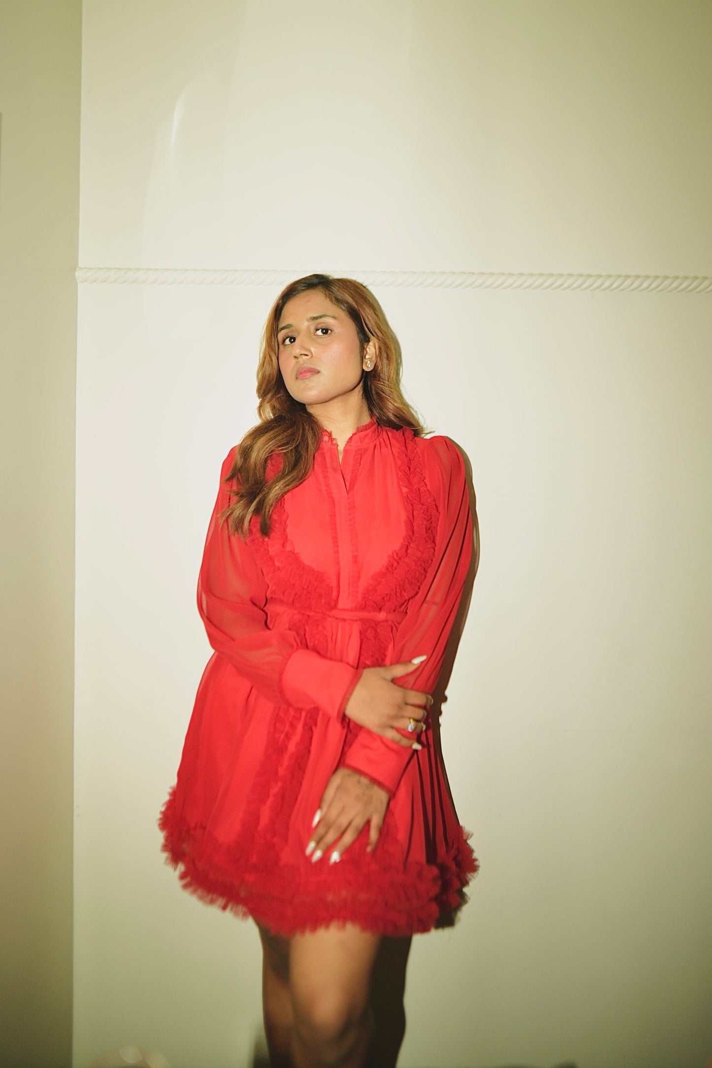 Crimson Crush Georgette Dress