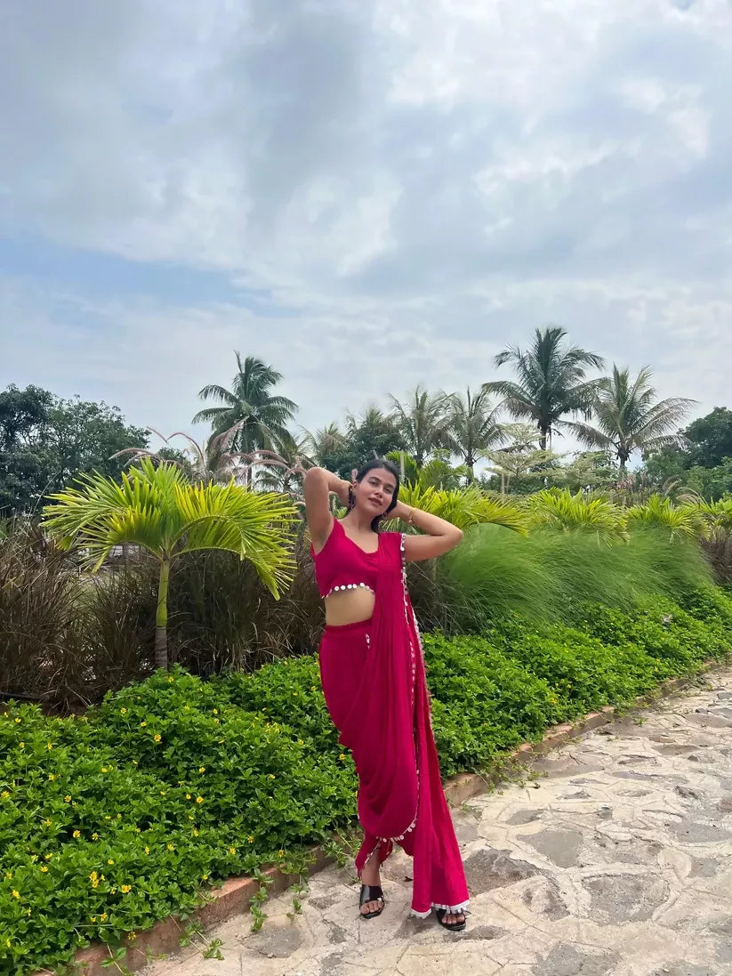 Dhoti Saree Pink