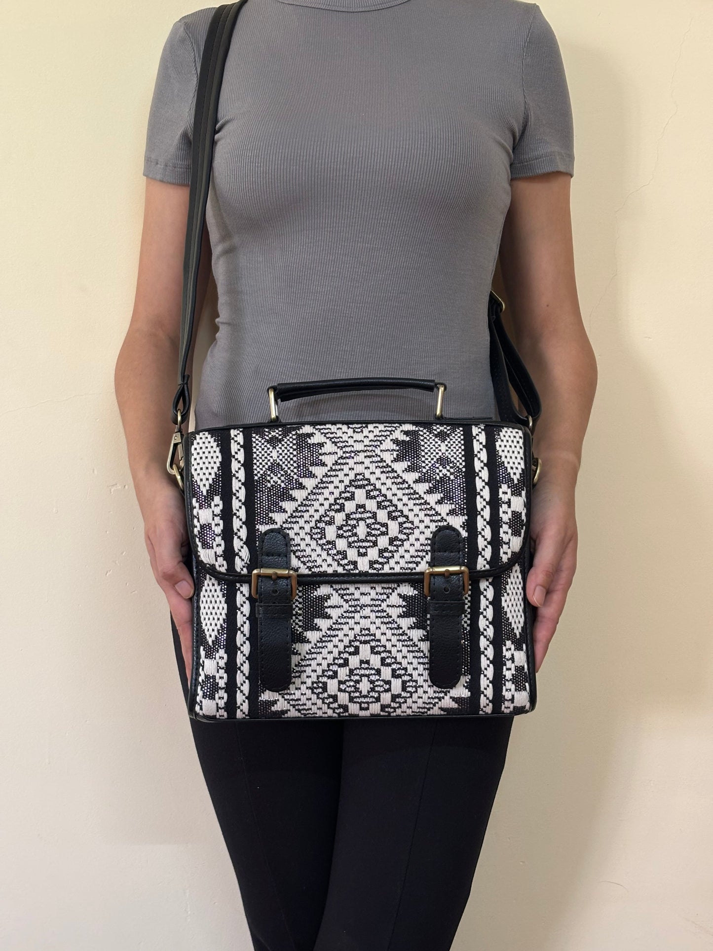 Monochrome Mesa Handcrafted Saddle Bag