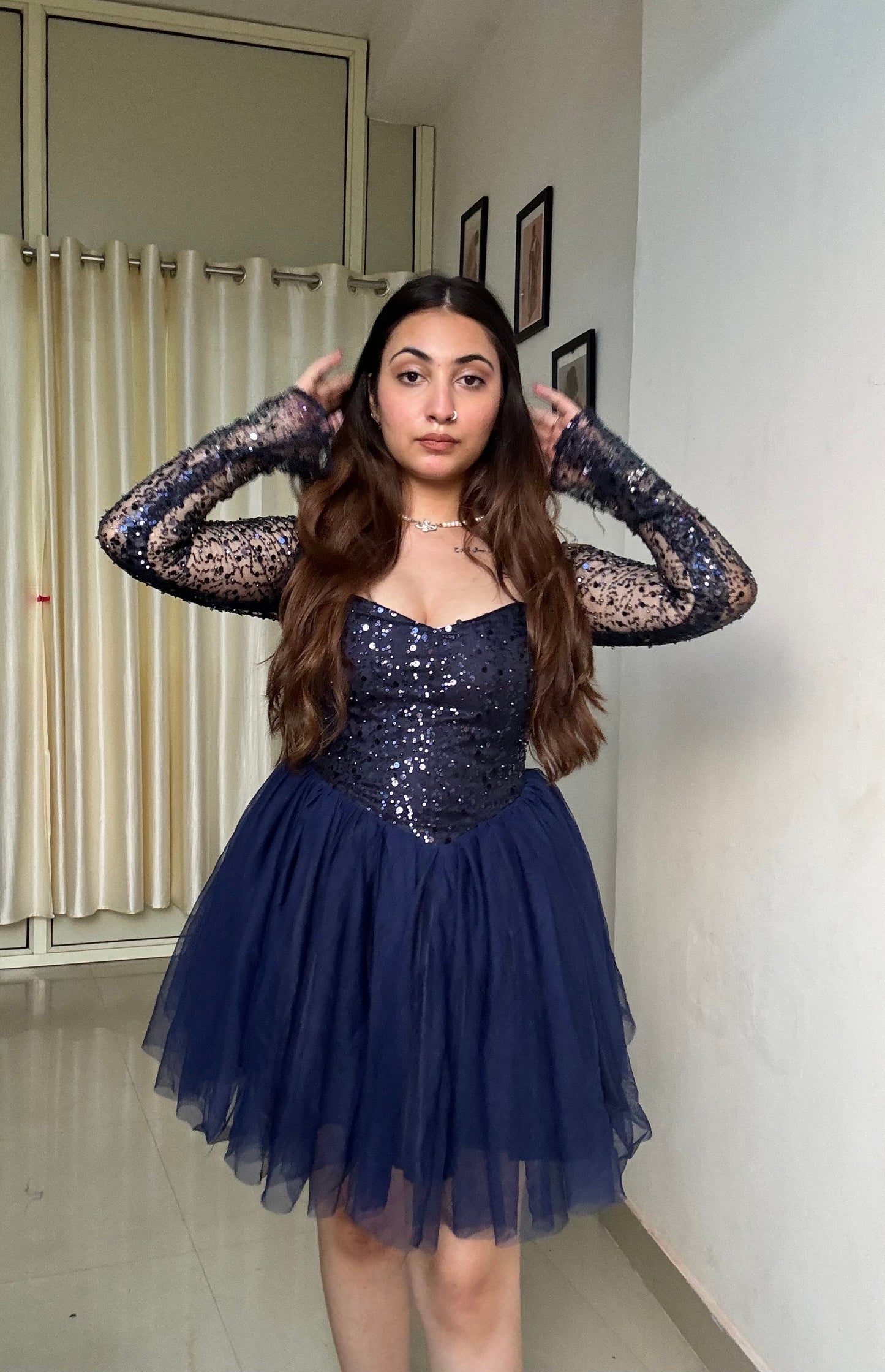 Midnight Sequin Polly Dress