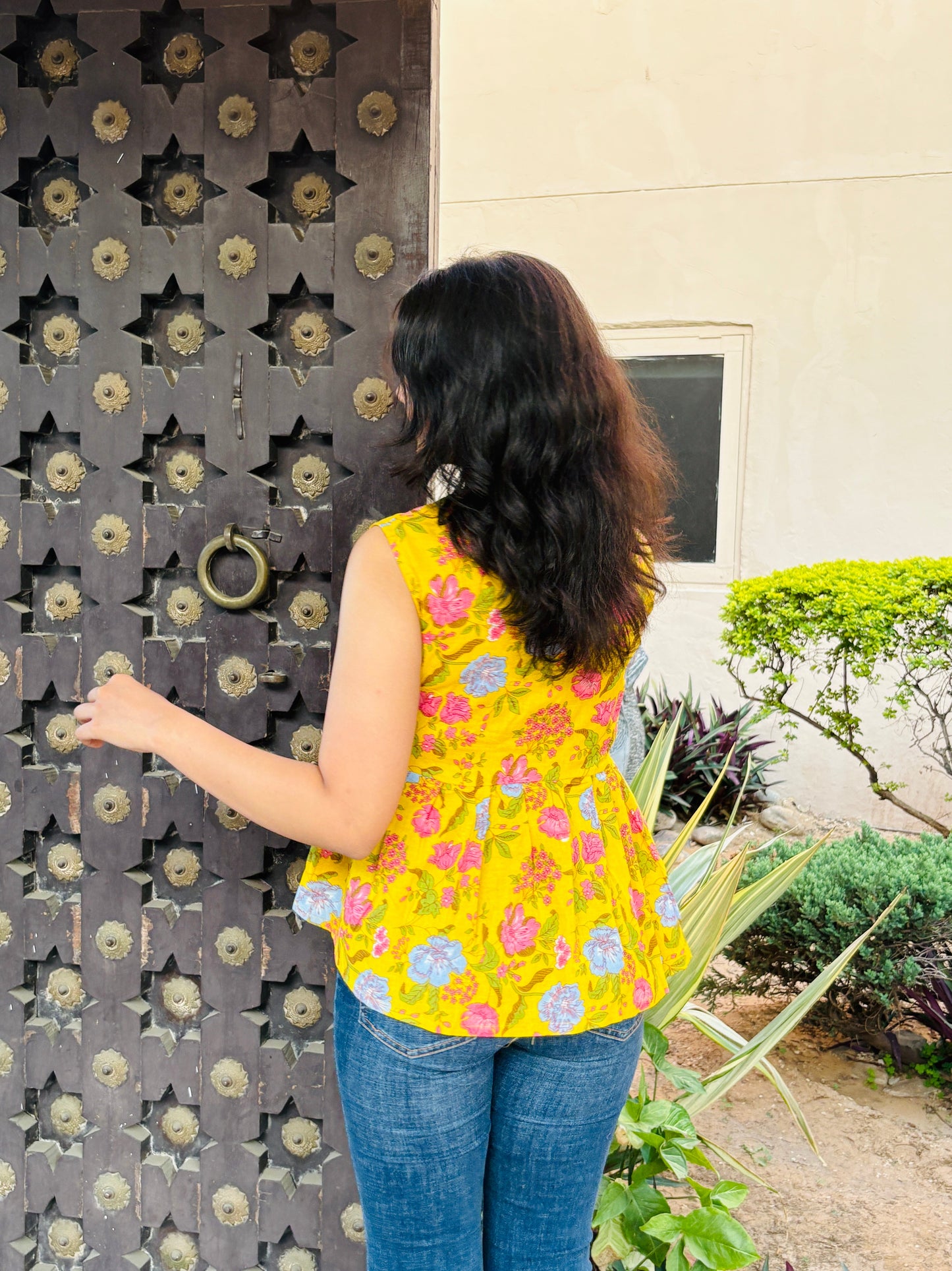 Sunlit Blossom Peplum Top