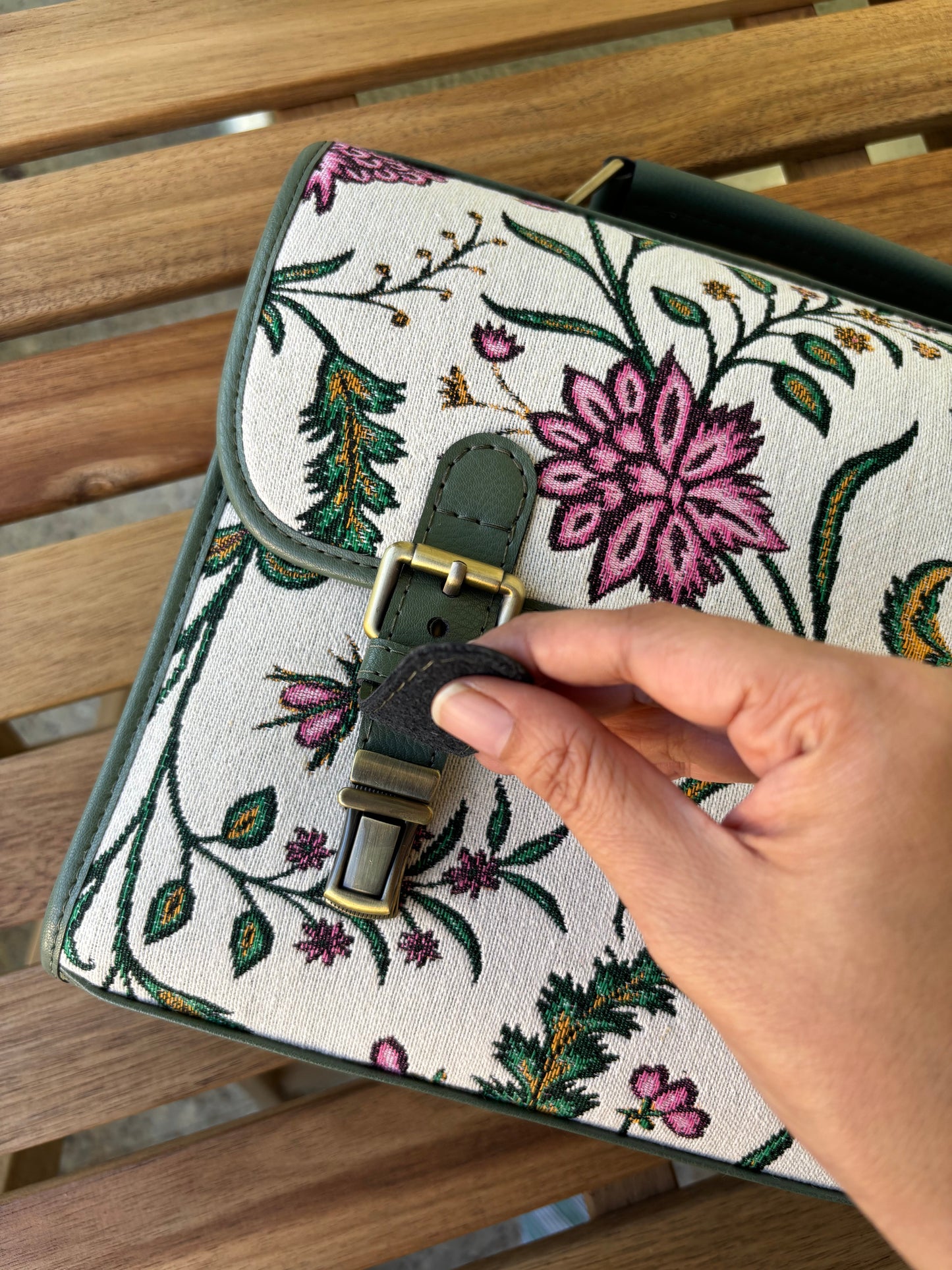 Meadow Bloom Handcrafted Saddle Bag