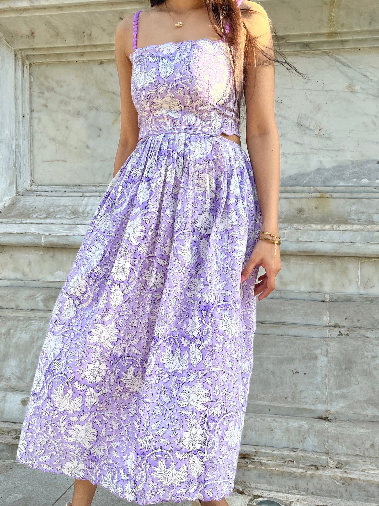 Laura Lavender Midi Dress