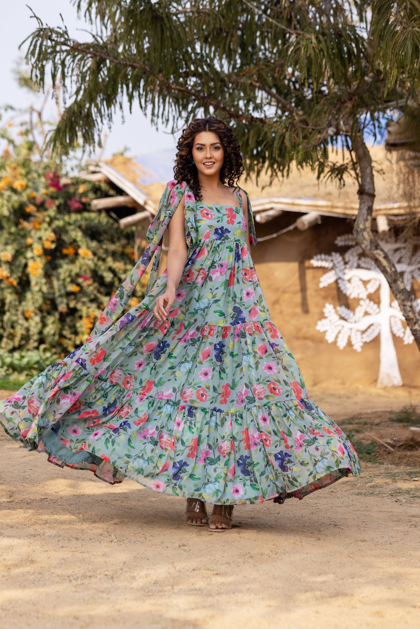 Paris Dream - Floral Printed Maxi Dress