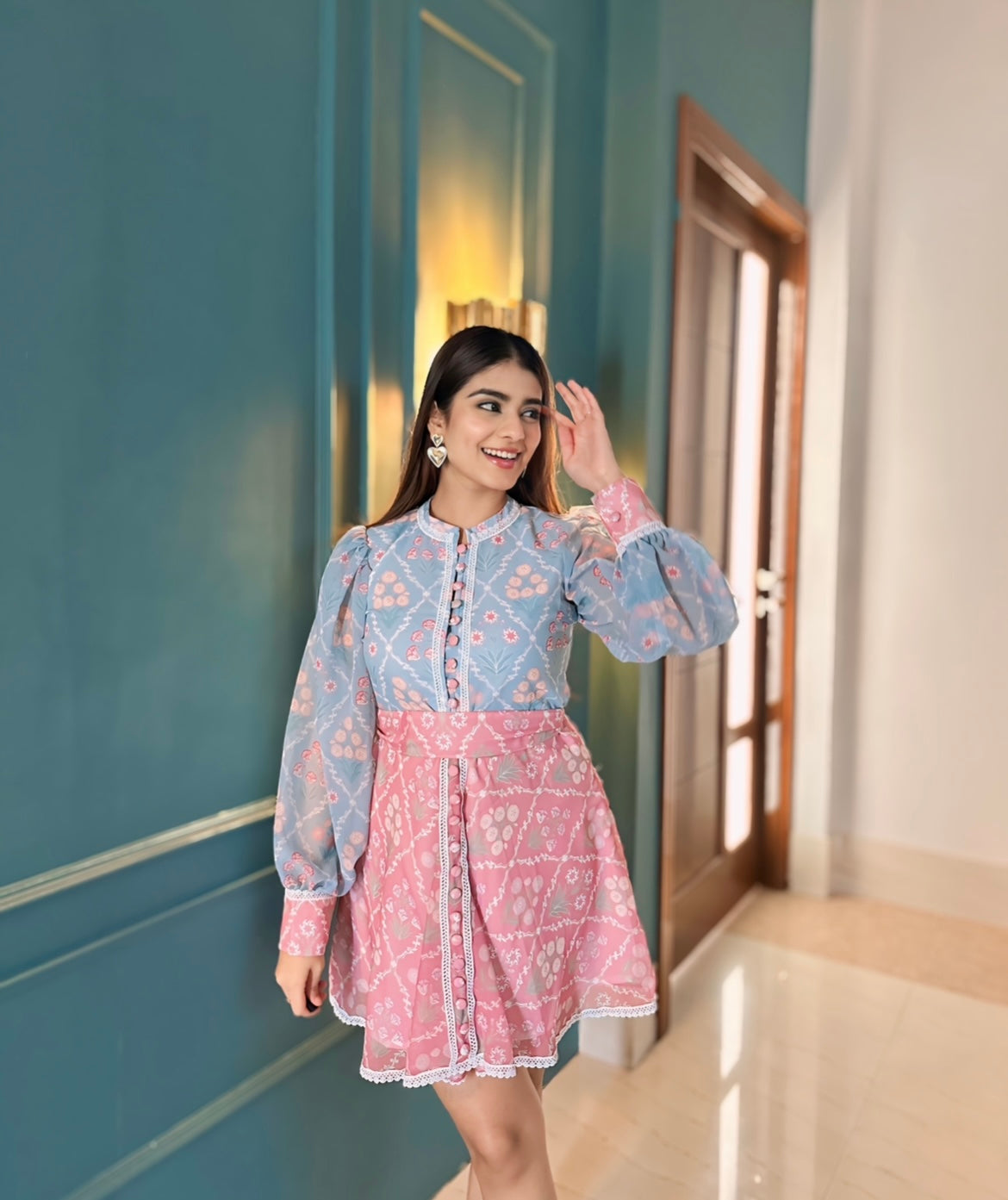 Blushing Blossom Georgette Dress