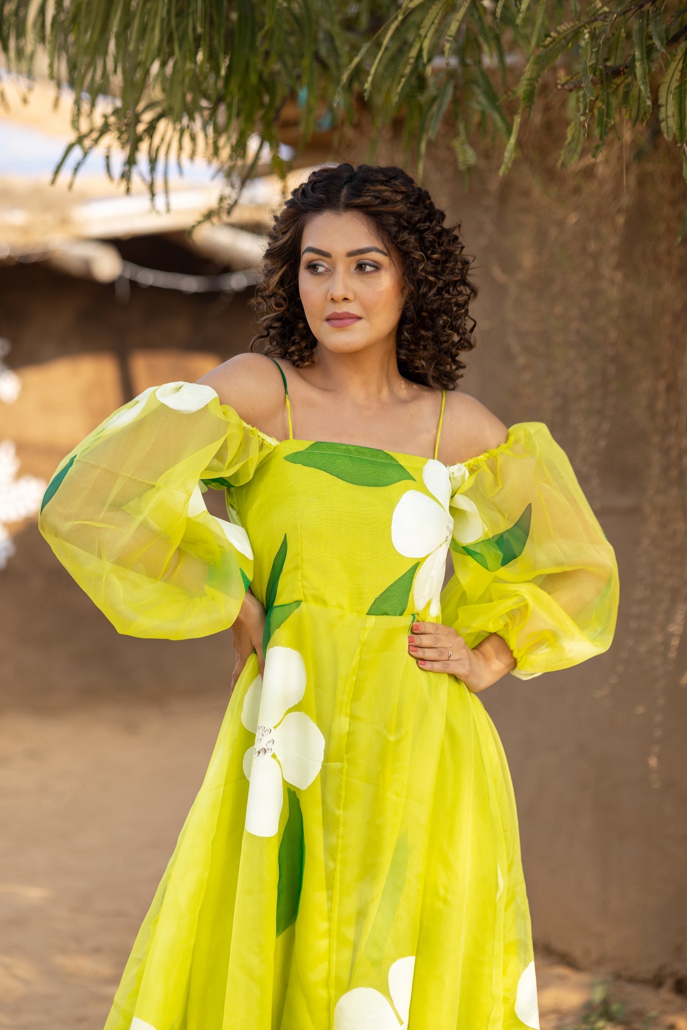 Isabelle Hand painted Floral Maxi Dress