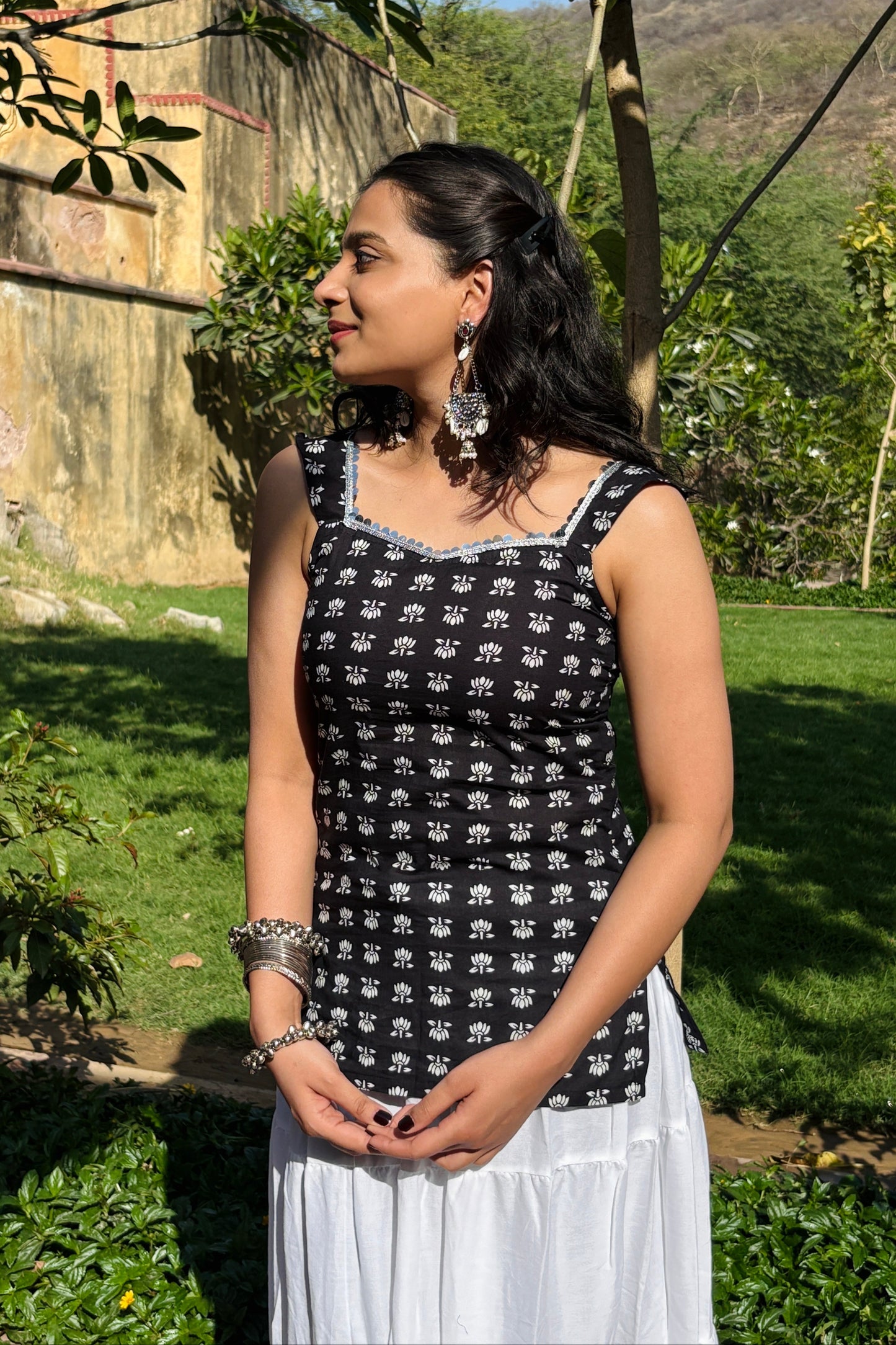 Kamli Black & White Kurti